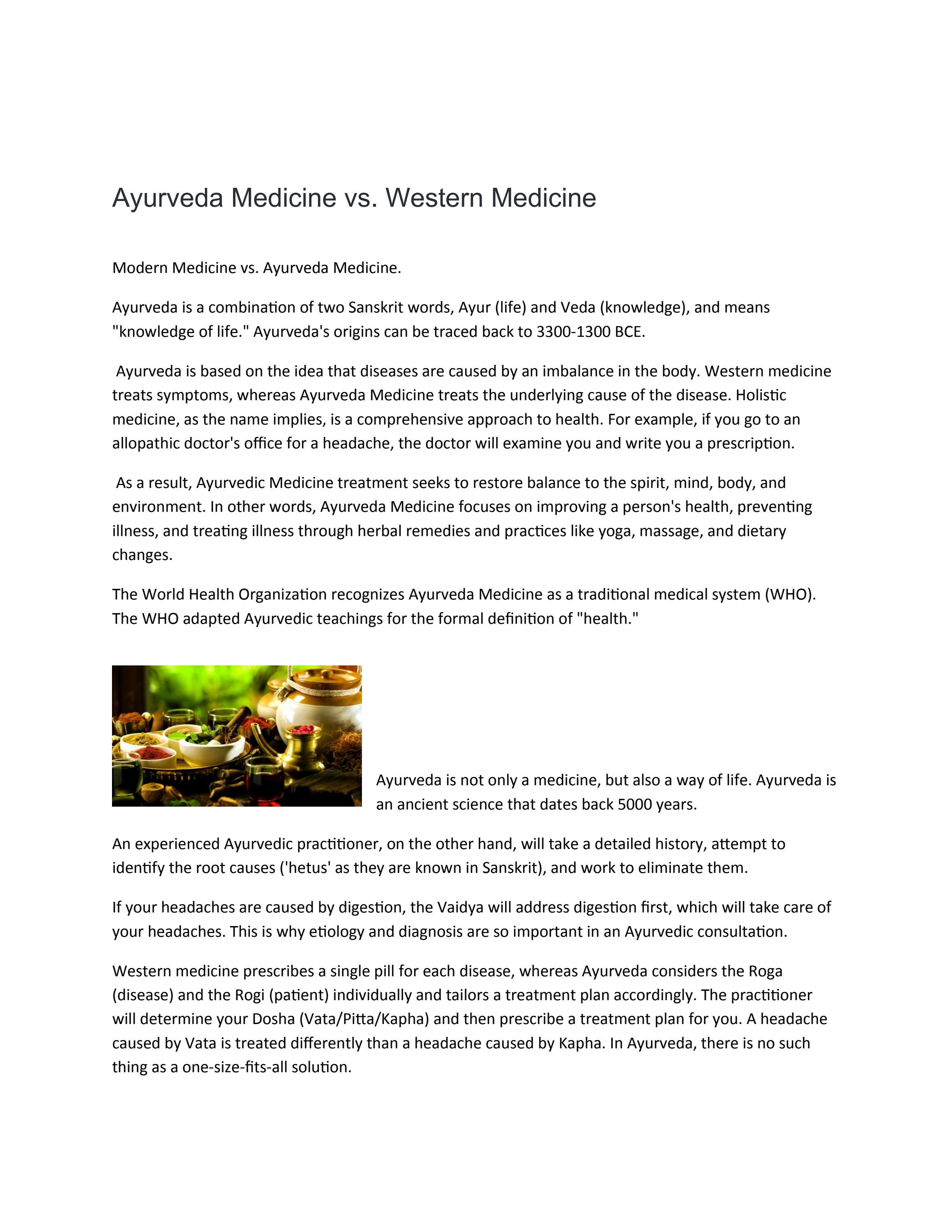 Ayurveda Medicine Vs Western Medicine by gsukumar5 Issuu