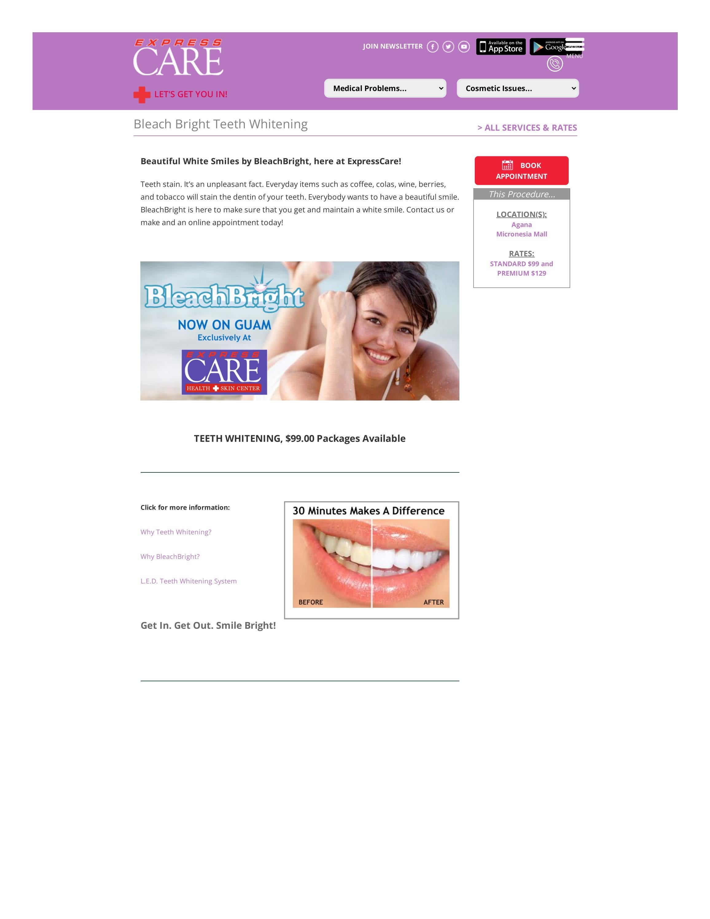Bleach Bright Teeth Whitening ExpressCare Guam Clinic Doctors for