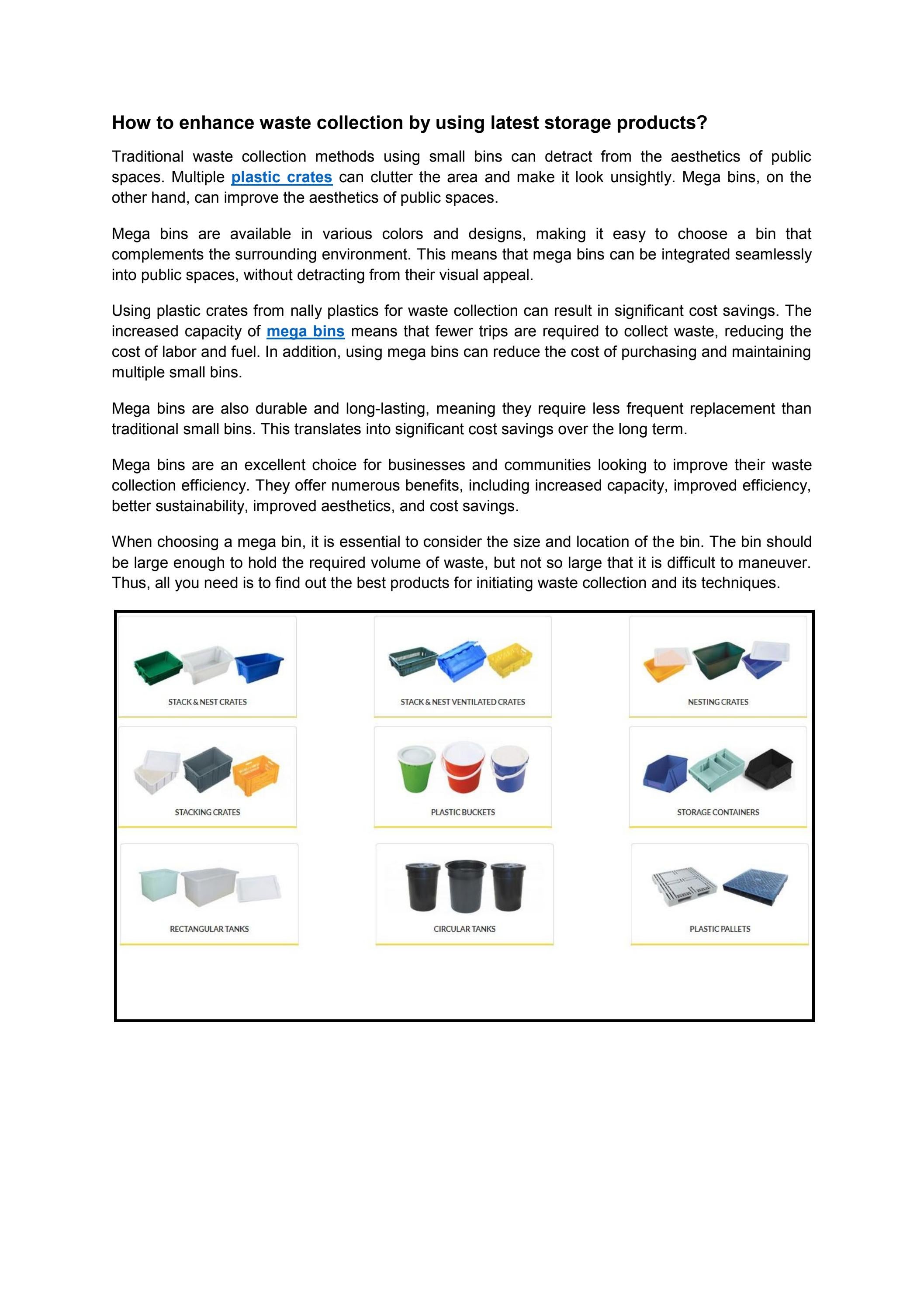 How To Enhance Waste Collection By Using Latest Storage Products By