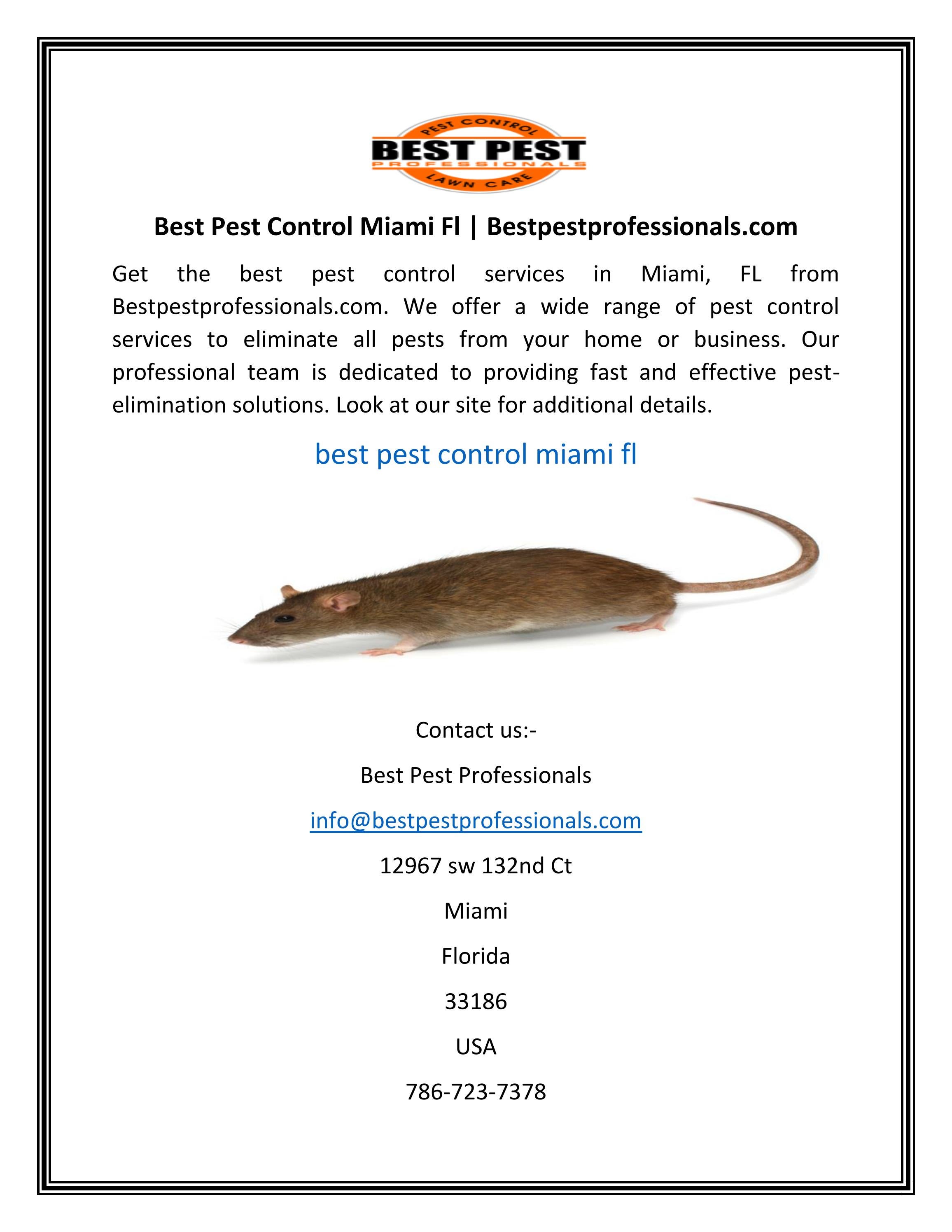 Best Pest Control Miami Fl by