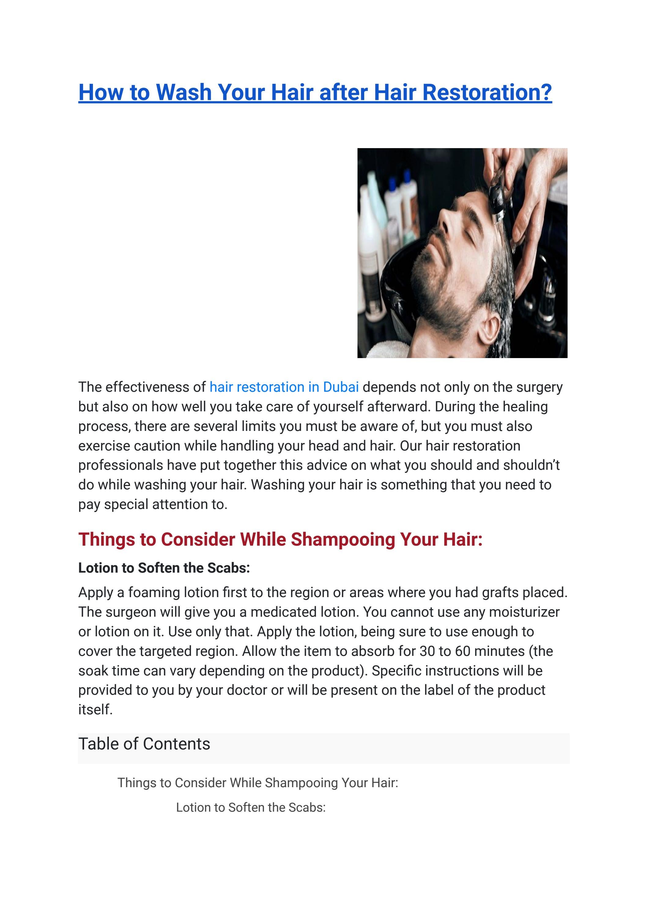 How to Wash Your Hair after Hair Restoration? by dynamicclincae Issuu
