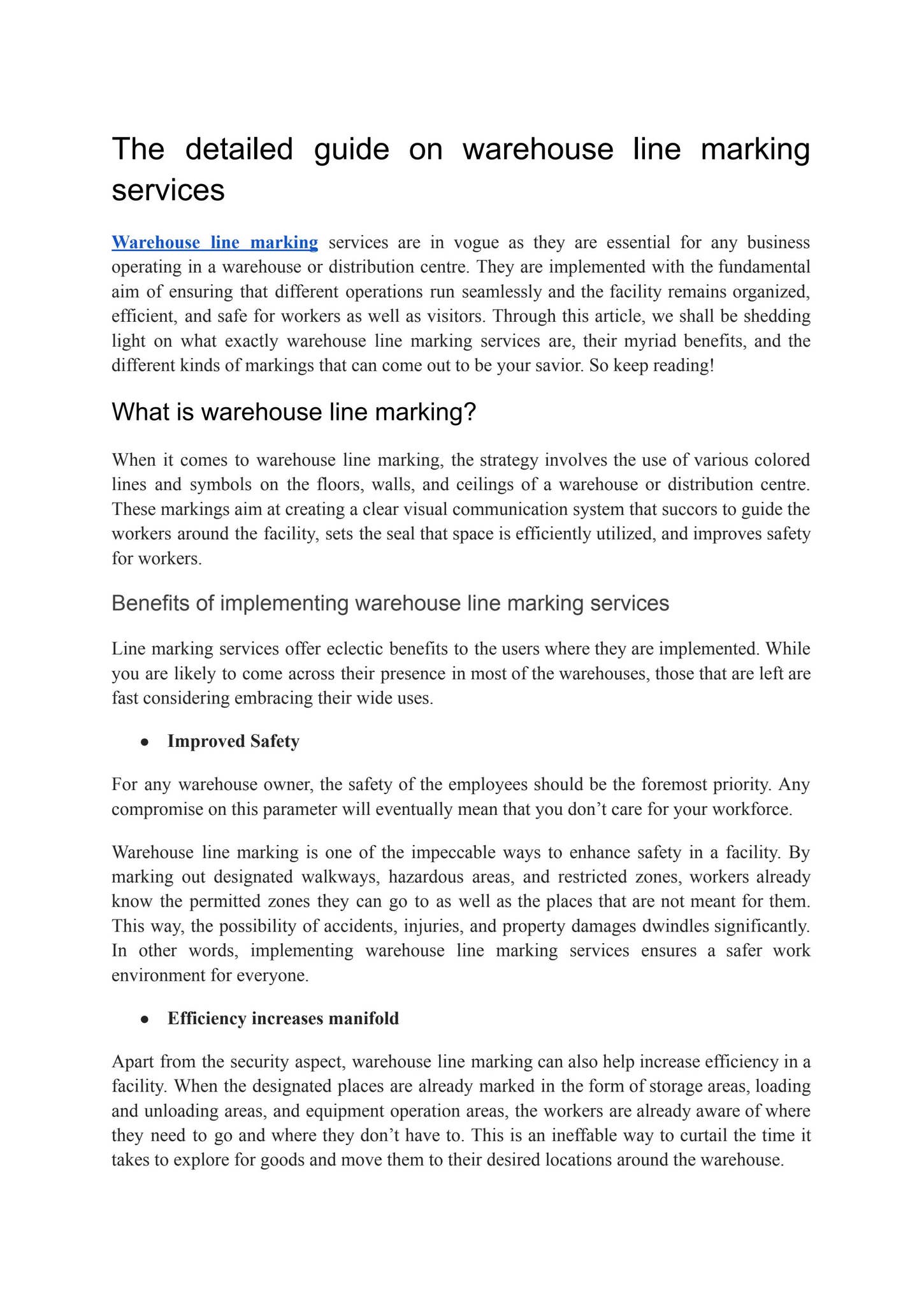 The detailed guide on warehouse line marking services by Kenex Stencils ...