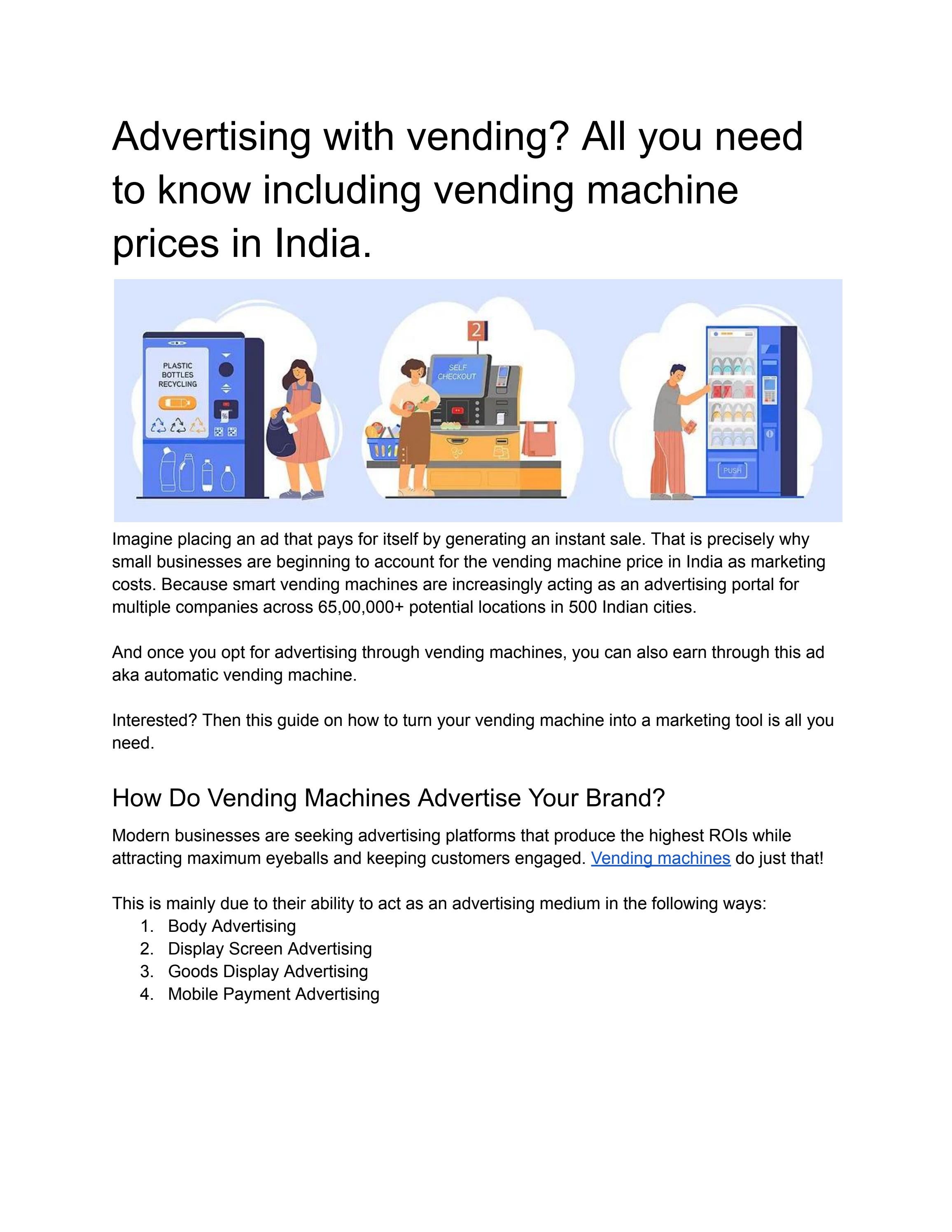 Advertising with vending? All you need to know including vending