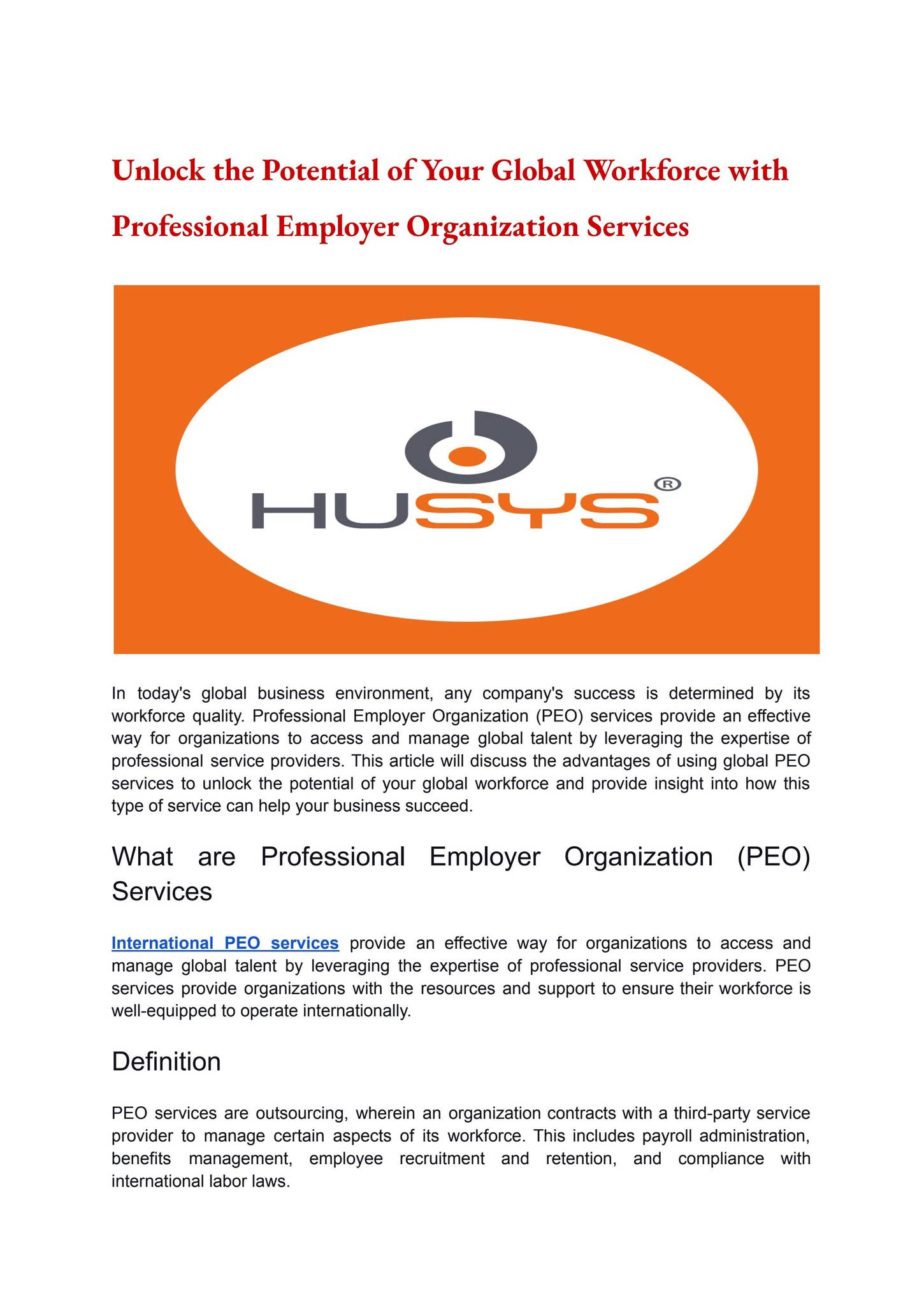Unlock the Potential of Your Global Workforce with Professional ...