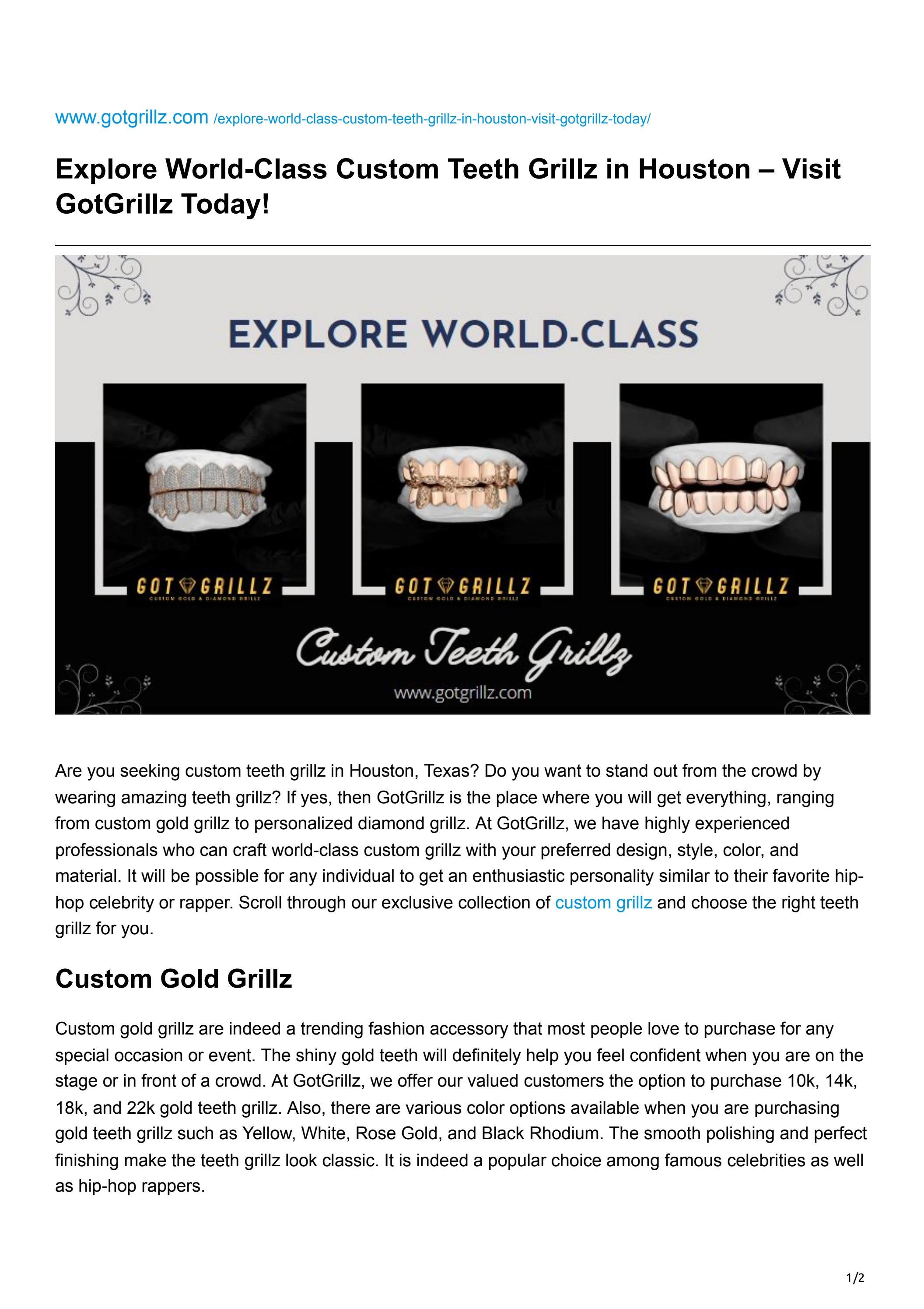 Explore WorldClass Custom Teeth Grillz in Houston Visit GotGrillz