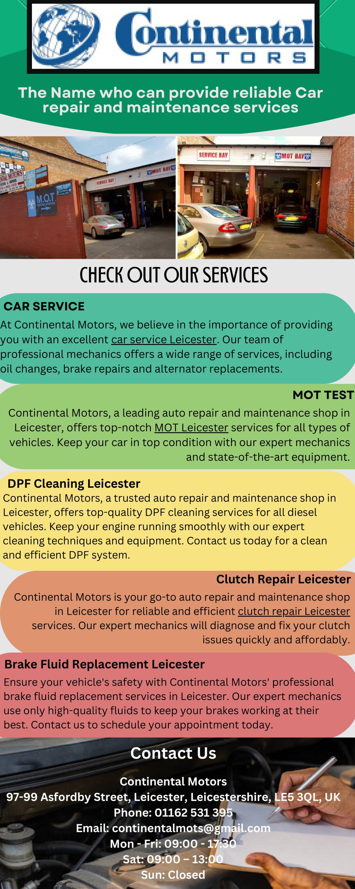 Book Excellent Car Service Leicester with Continental Motors by