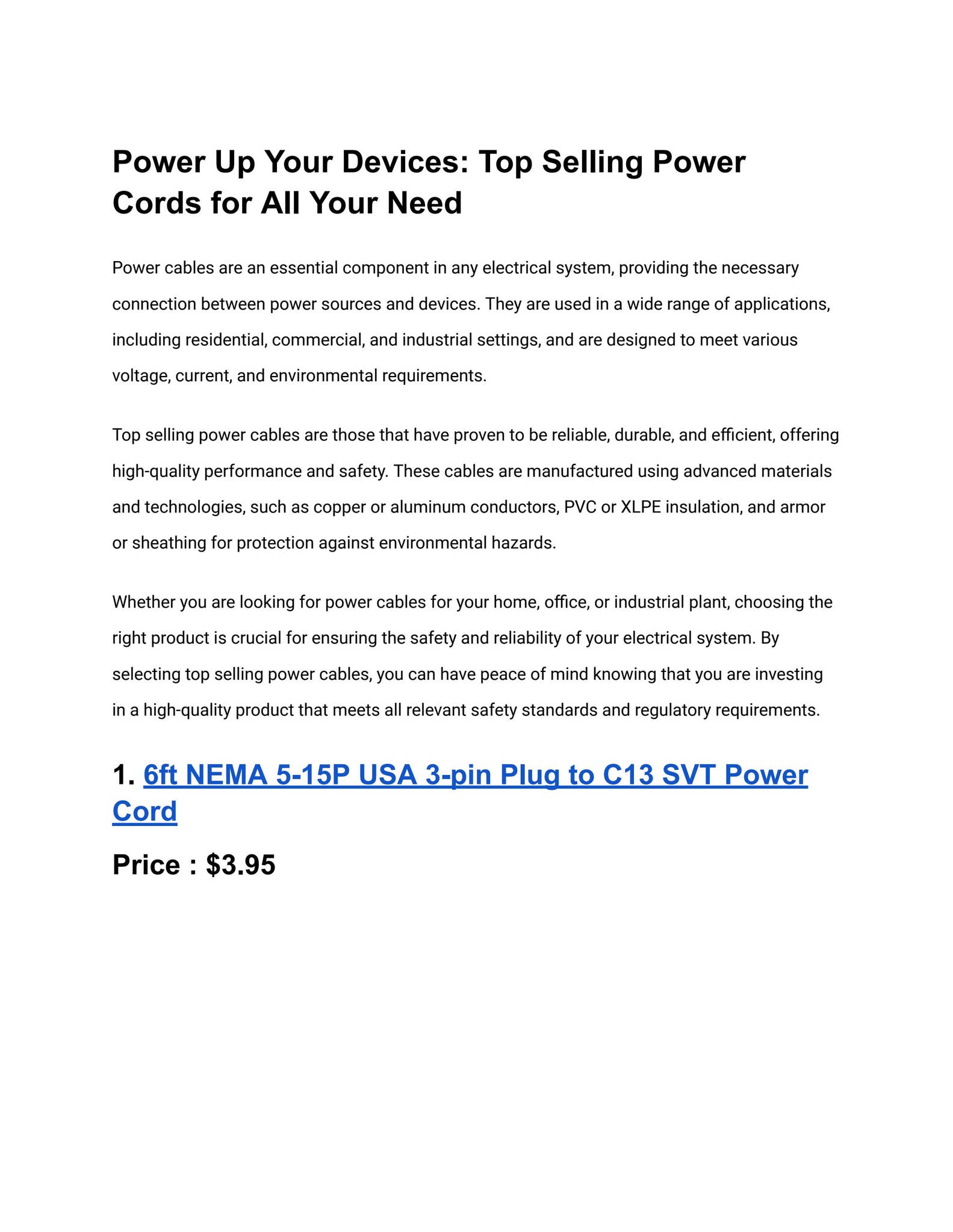 Power Up Your Devices: Top Selling Power Cords for All Your Need by Sf ...