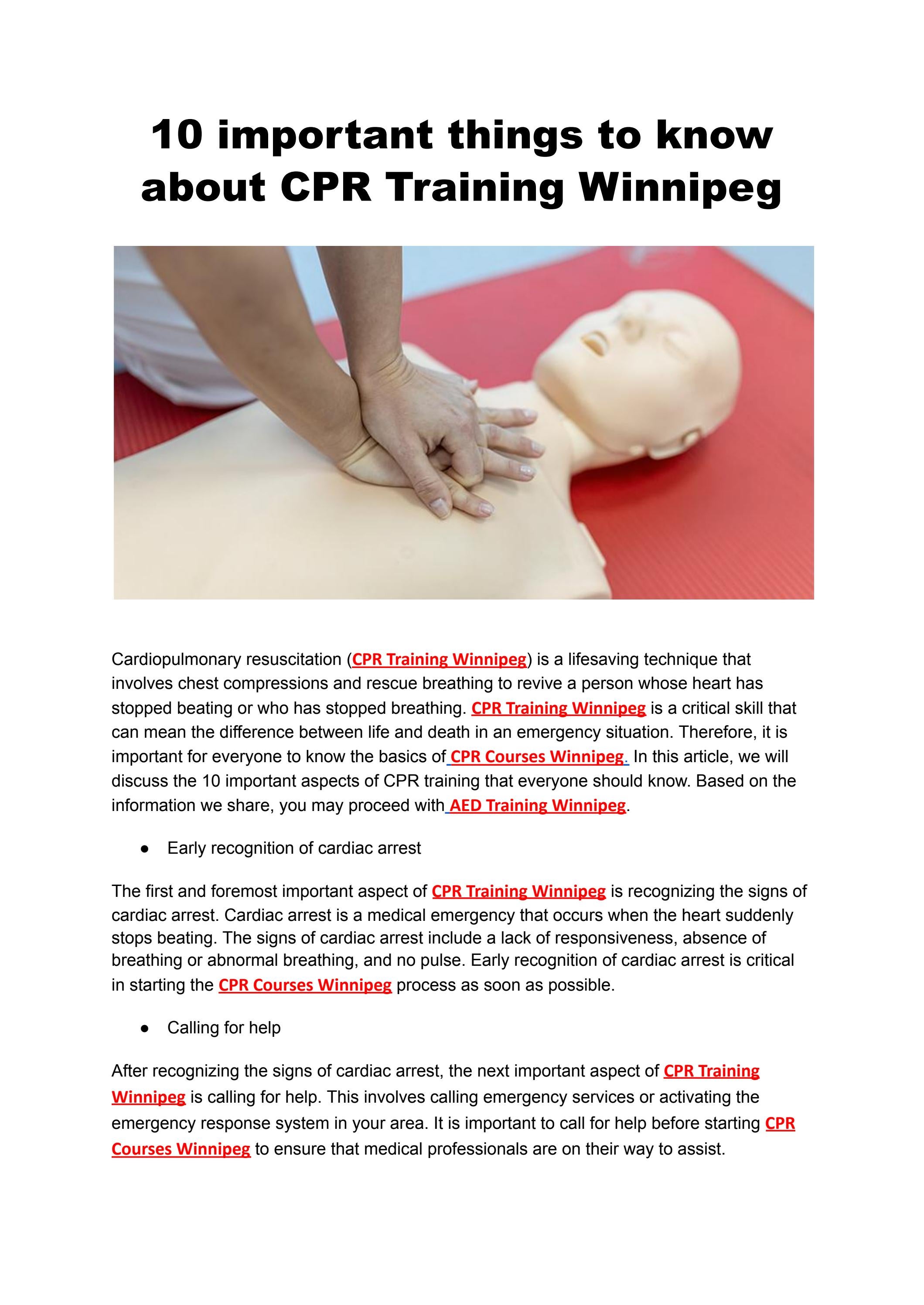 10 important things to know about CPR Training Winnipeg by Prepare