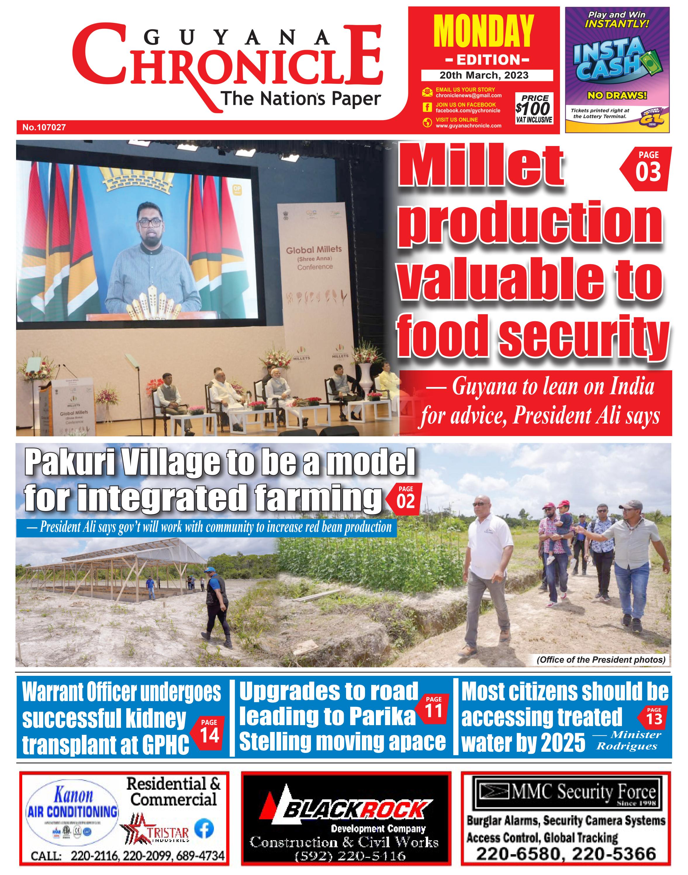 Guyana Chronicle E-Paper 20-03-2023 by Guyana Chronicle - Issuu