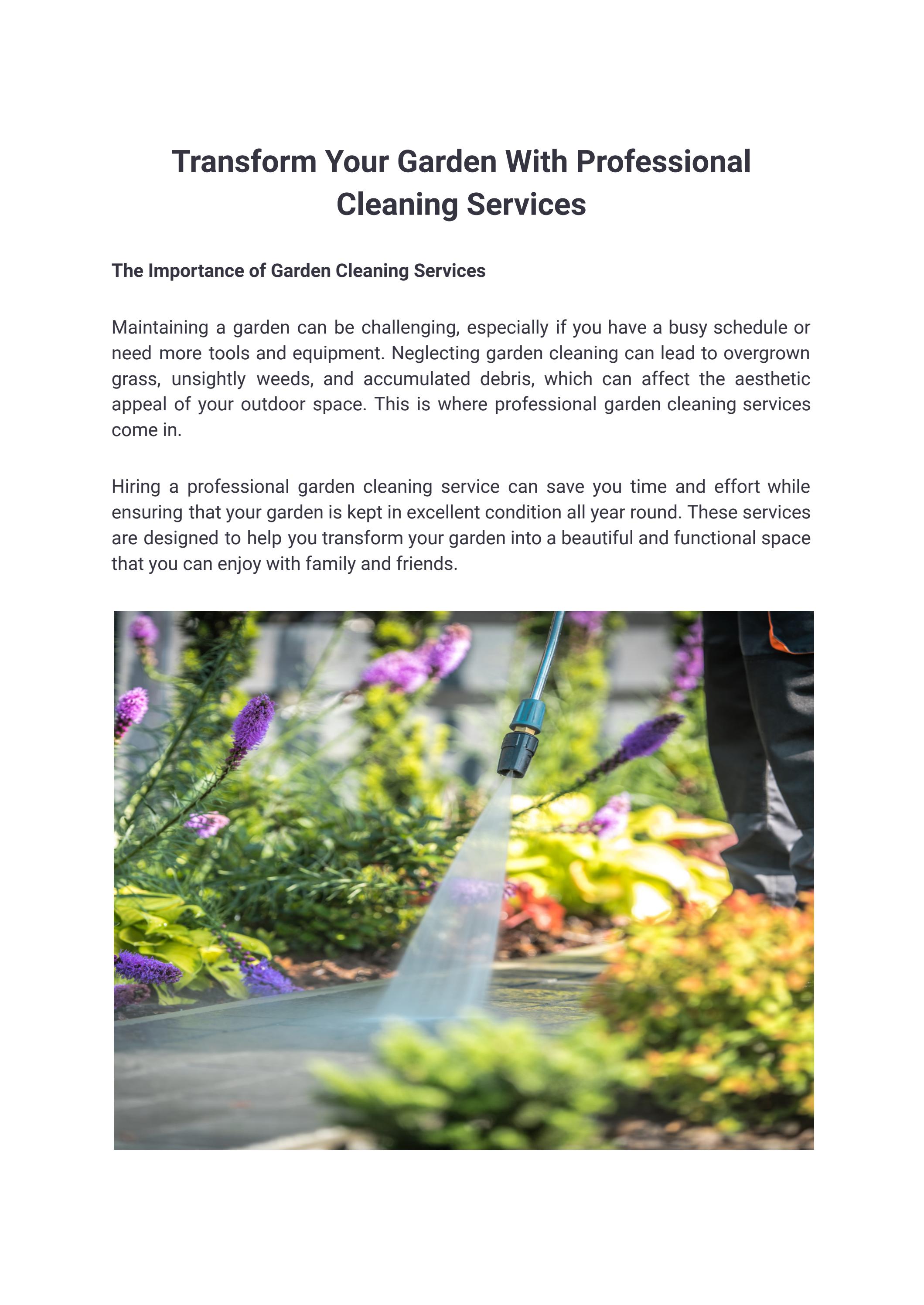 Transform Your Garden With Professional Cleaning Services by
