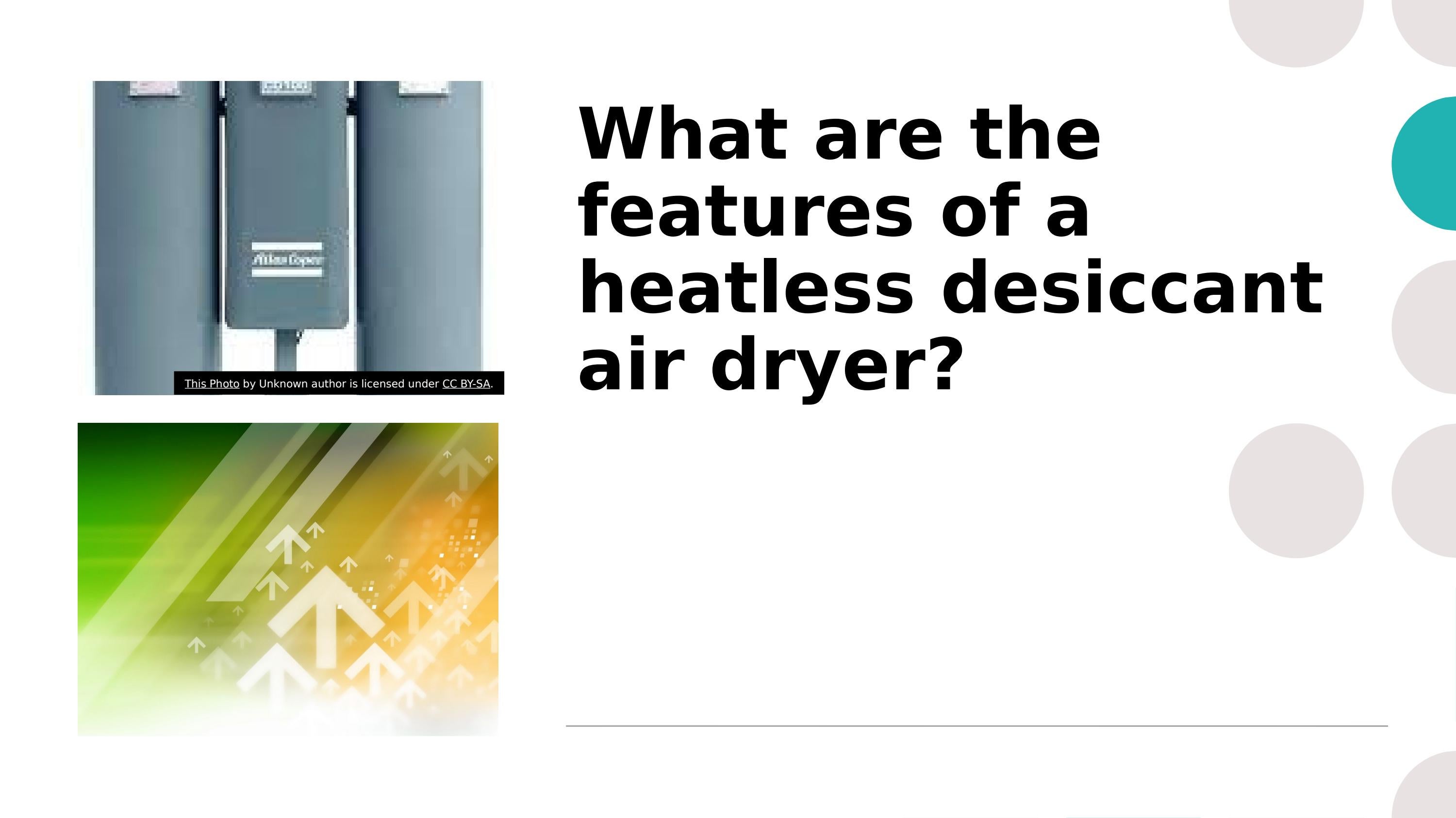What are the features of a heatless desiccant air dryer? by Trident