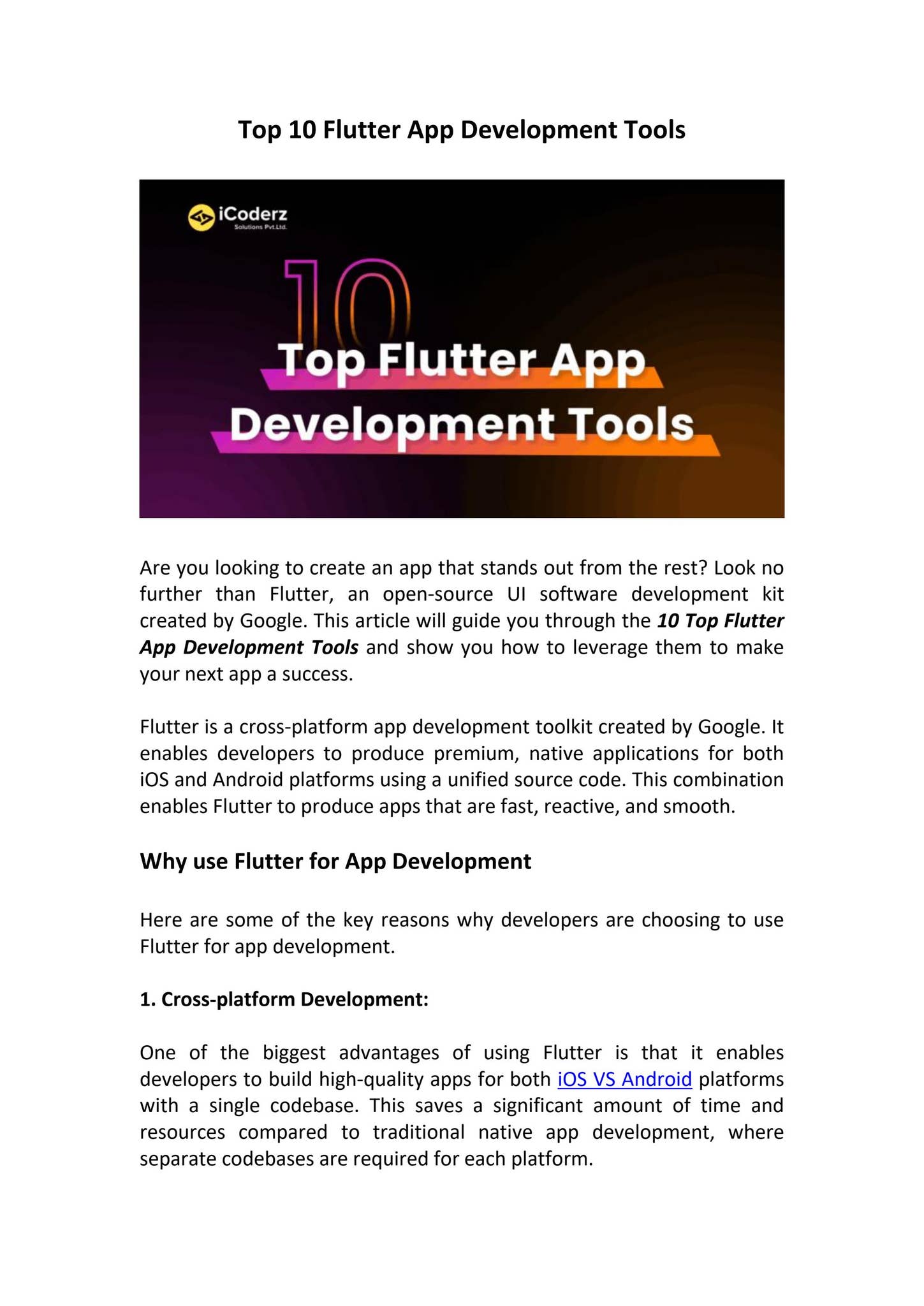 Top 10 Flutter App Development Tools by iCoderz Solutions - Issuu