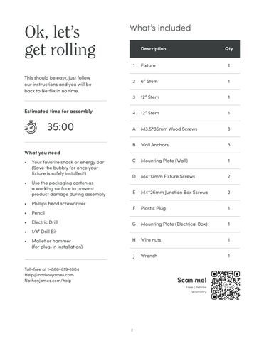 nathanjameshome 灯饰目录 · Tamlin 壁灯 Instruction Sheet 第 2 页