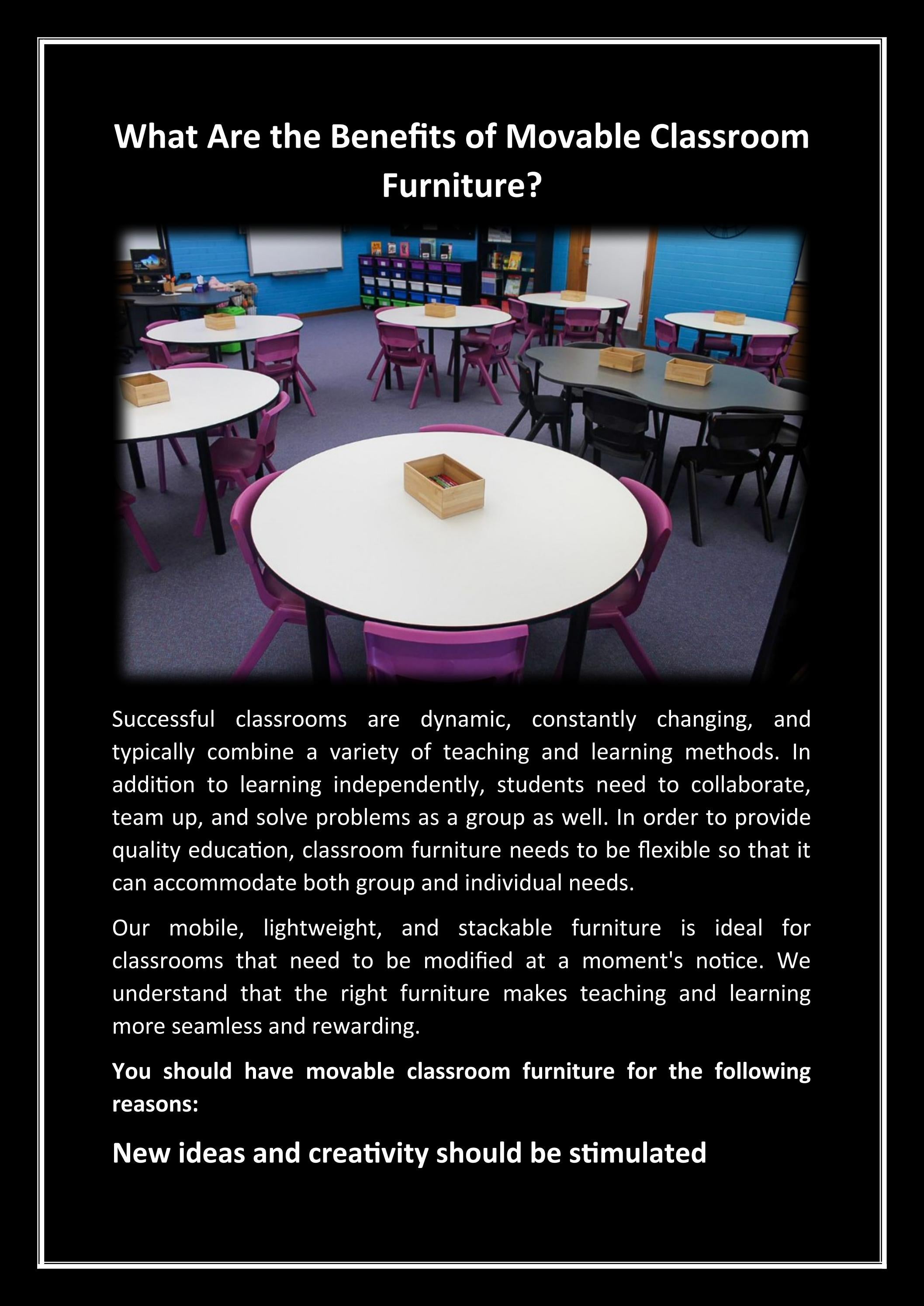 What Are the Benefits of Movable Classroom Furniture? by