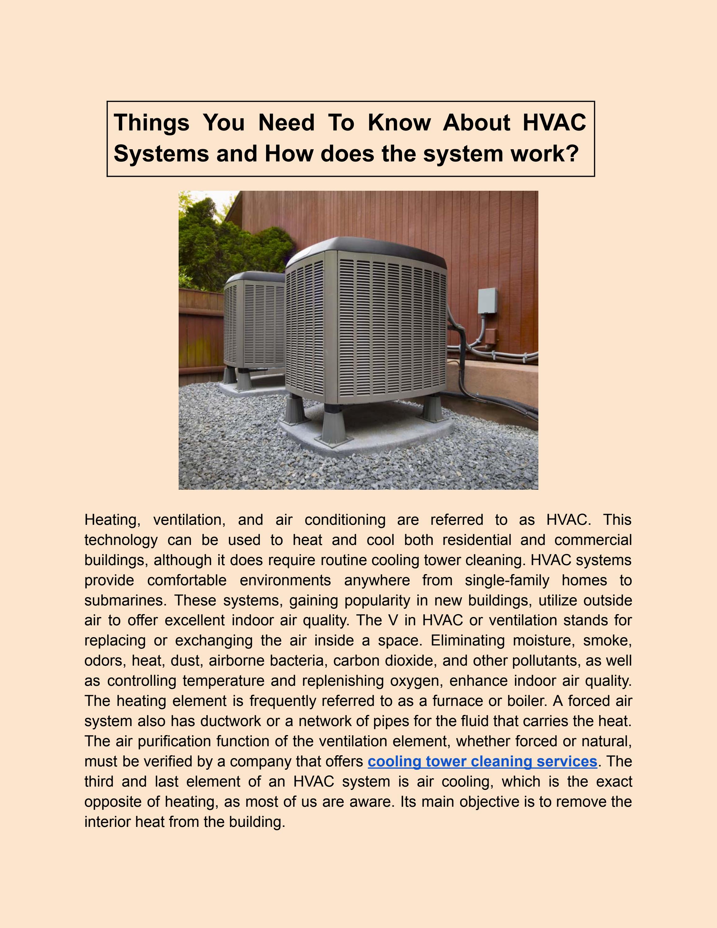 Things You Need To Know About HVAC Systems and How does the system work