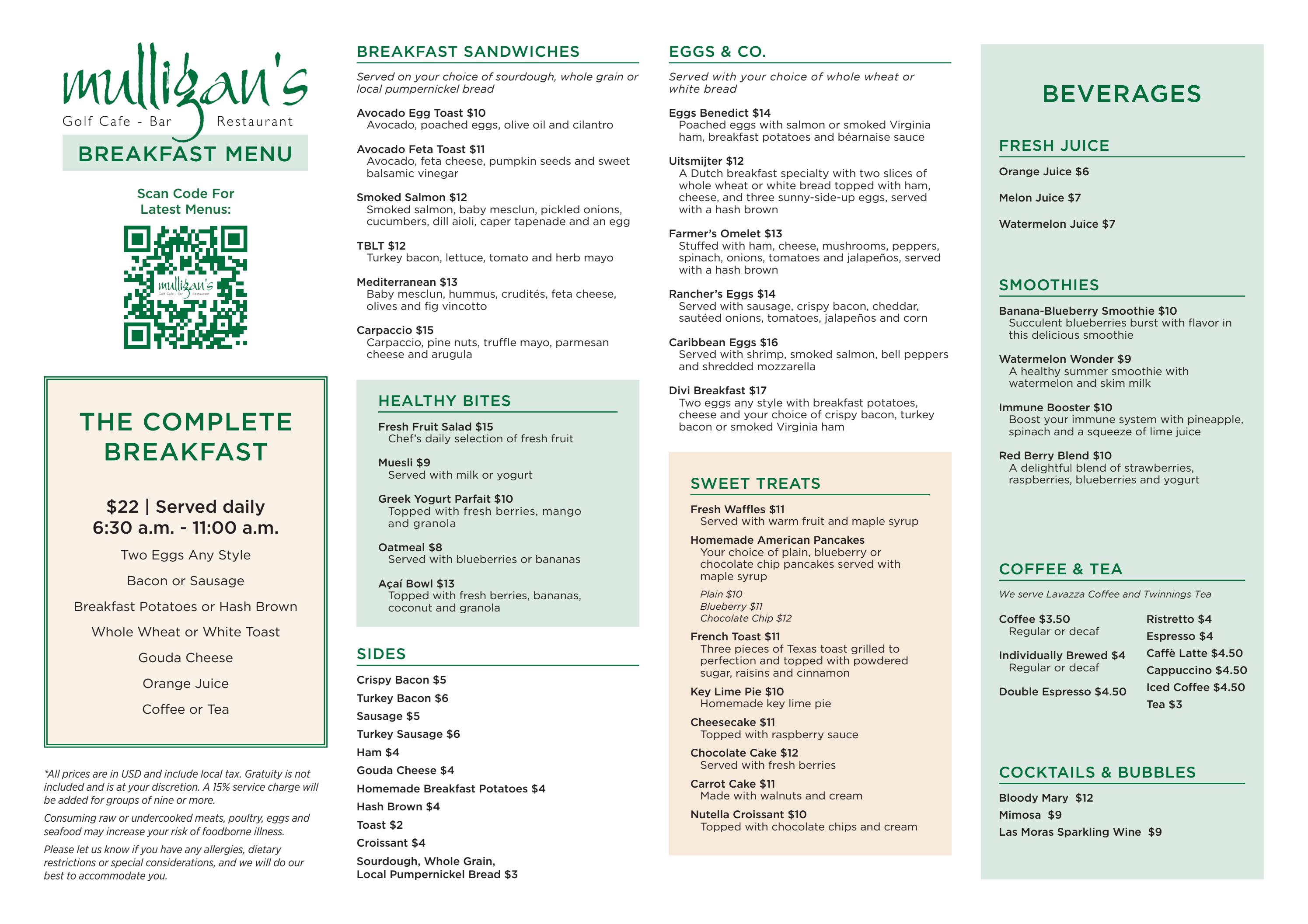Miligans Breakfast Aruba GLF Mulligan's All Menus by Divi Resorts - Issuu