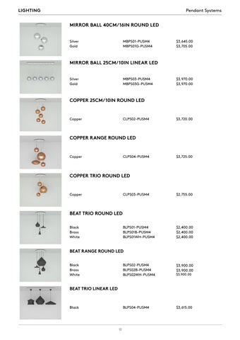 Tom Dixon Studio 灯饰目录 · Tom Dixon Pricelist (USD) 第 13 页