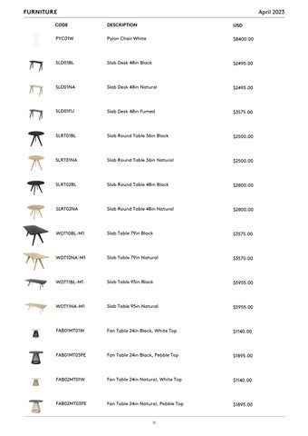 Tom Dixon Studio 灯饰目录 · Tom Dixon Pricelist (USD) 第 16 页