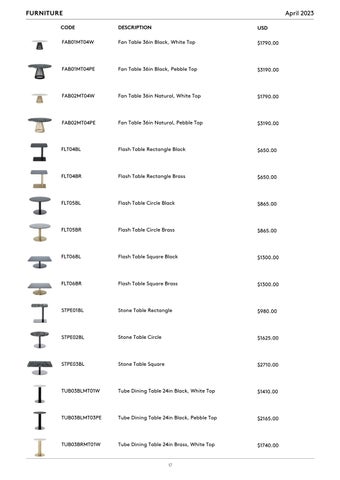 Tom Dixon Studio 灯饰目录 · Tom Dixon Pricelist (USD) 第 17 页