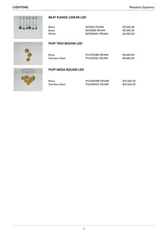 Tom Dixon Studio 灯饰目录 · Tom Dixon Pricelist (EUR) 第 15 页