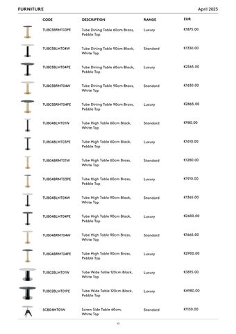 Tom Dixon Studio 灯饰目录 · Tom Dixon Pricelist (EUR) 第 19 页