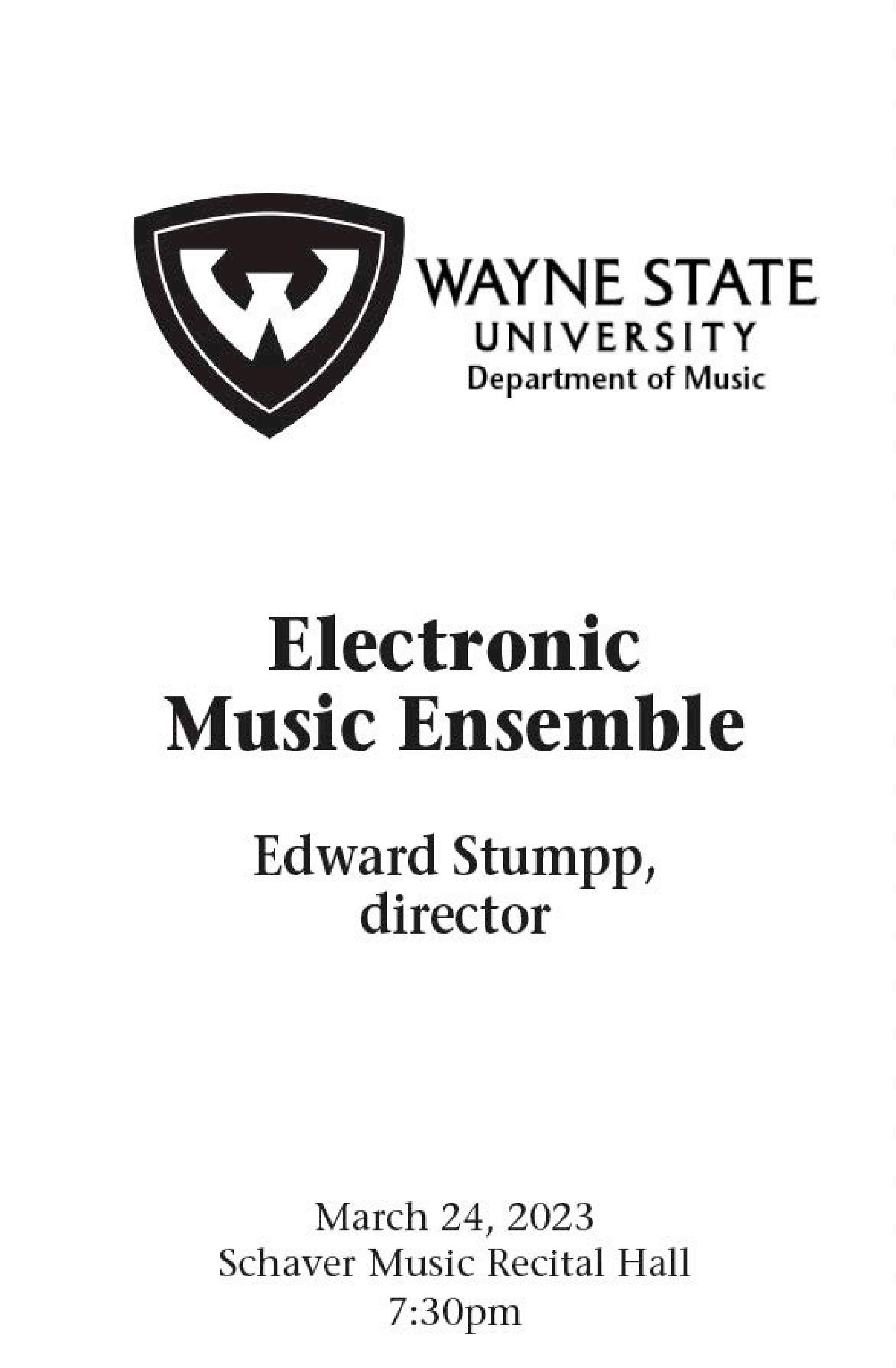 3.24.23 Electronic Music Ensemble by Wayne State Department of Music