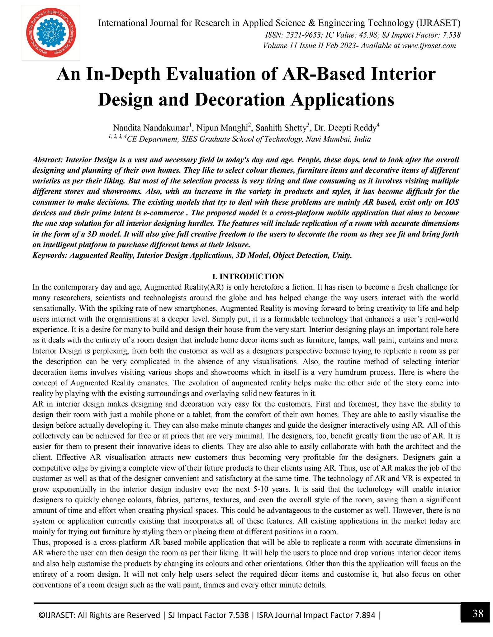 An In-Depth Evaluation of AR-Based Interior Design and Decoration ...