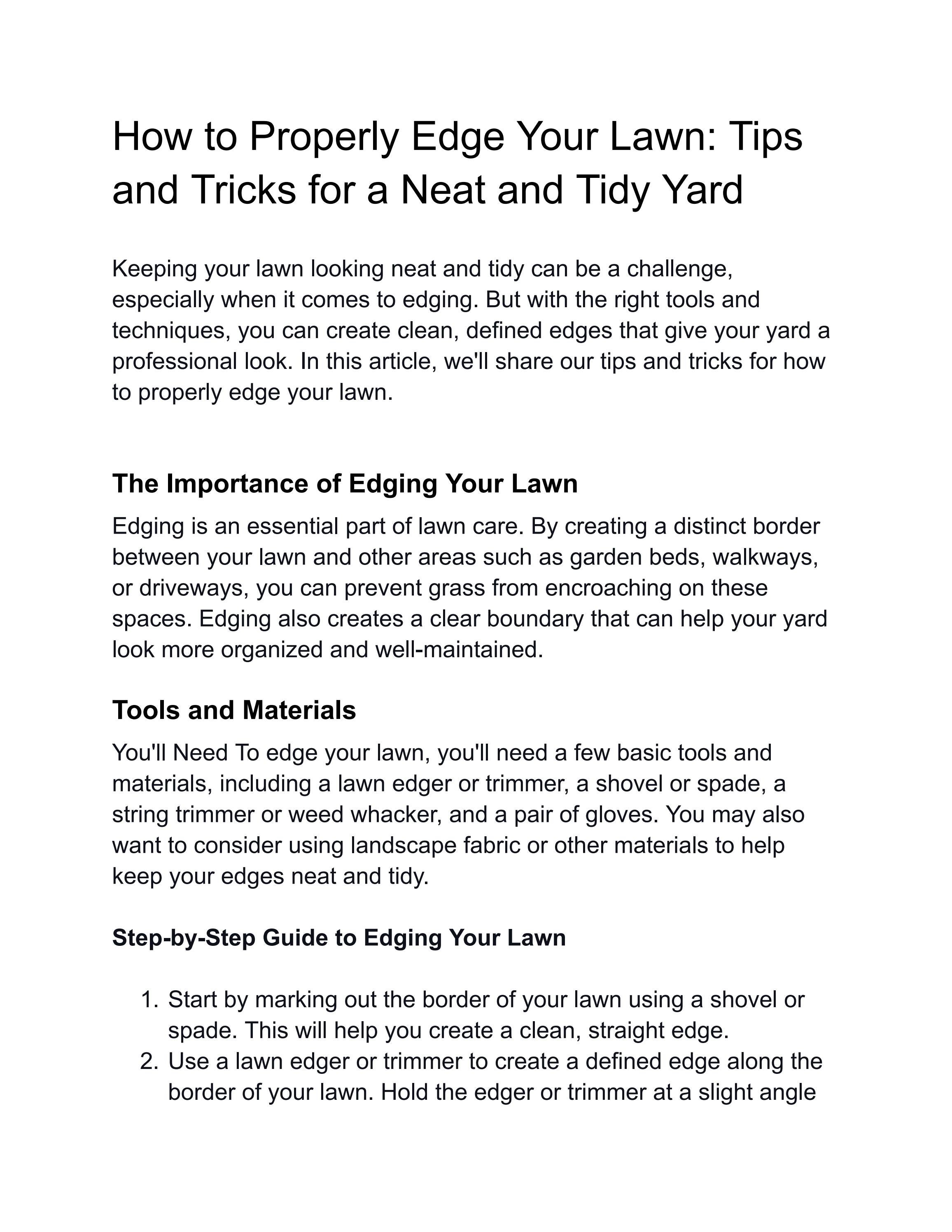 How Do You Properly Edge Your Lawn? by downtoearthus Issuu