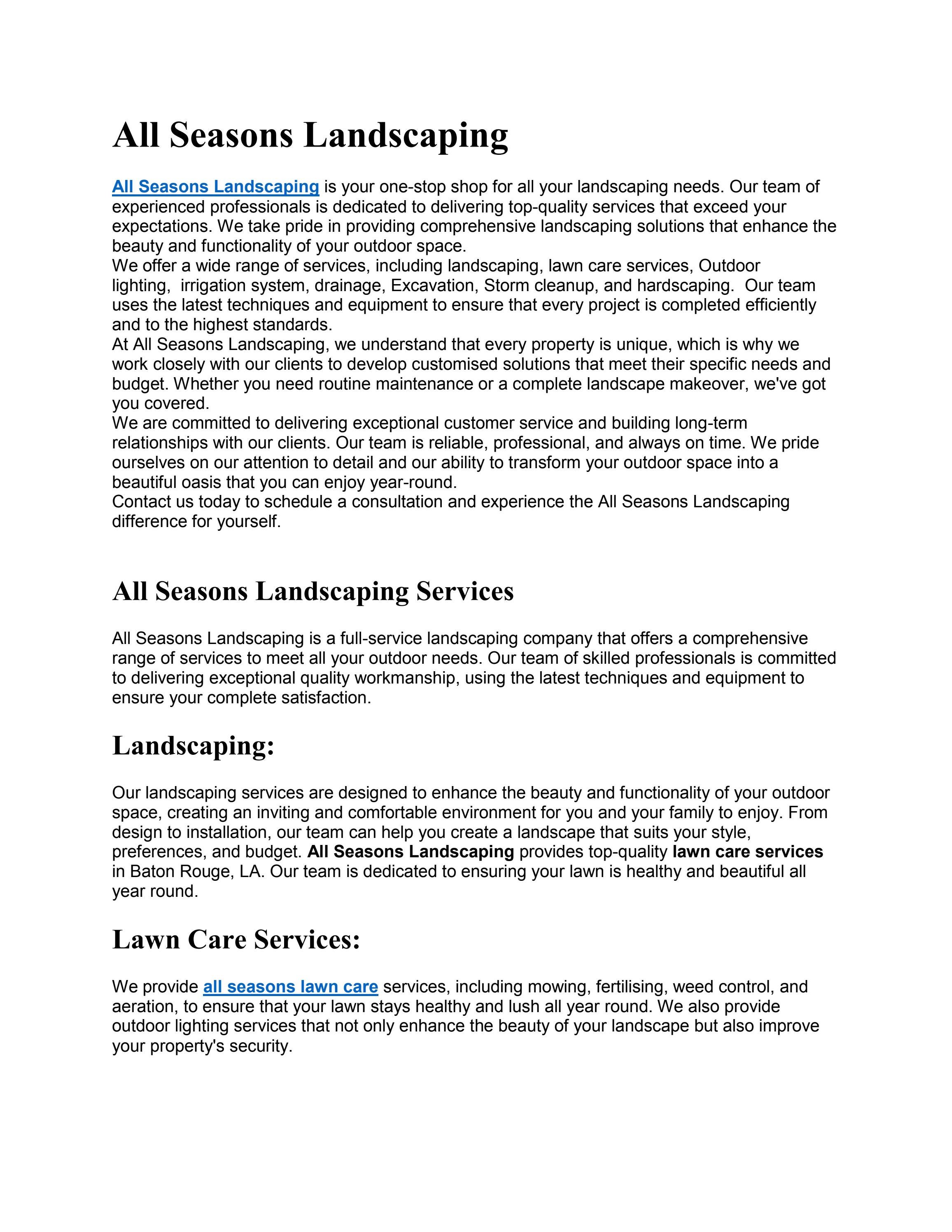 All Seasons Lawn Service by All Seasons Landscaping Issuu