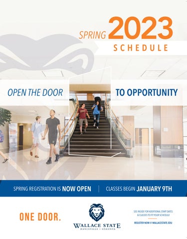 2023 Spring Schedule by Wallace State Community College - Issuu