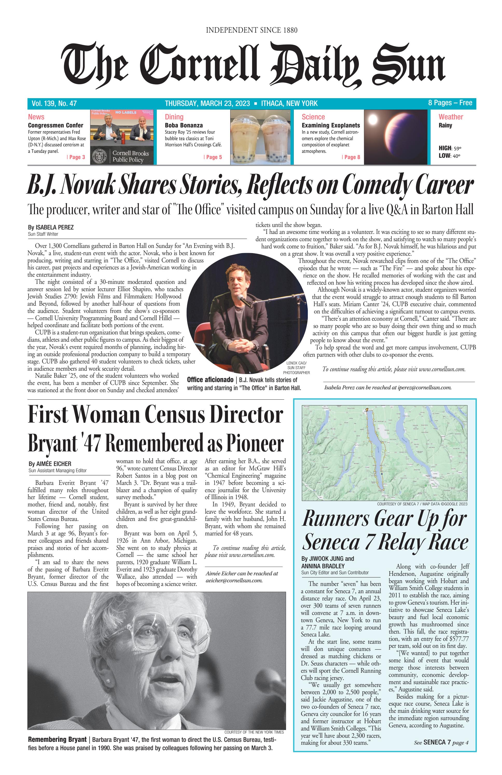 3-23-2023 entire issue hi res by The Cornell Daily Sun - Issuu