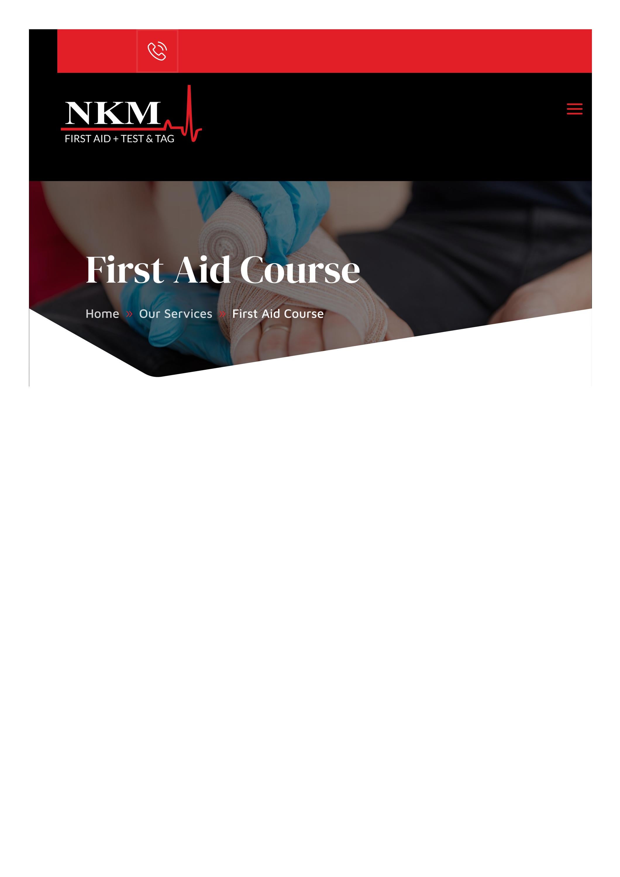 First Aid Course Melbourne Northern Suburbs by NKM First Aid + Test