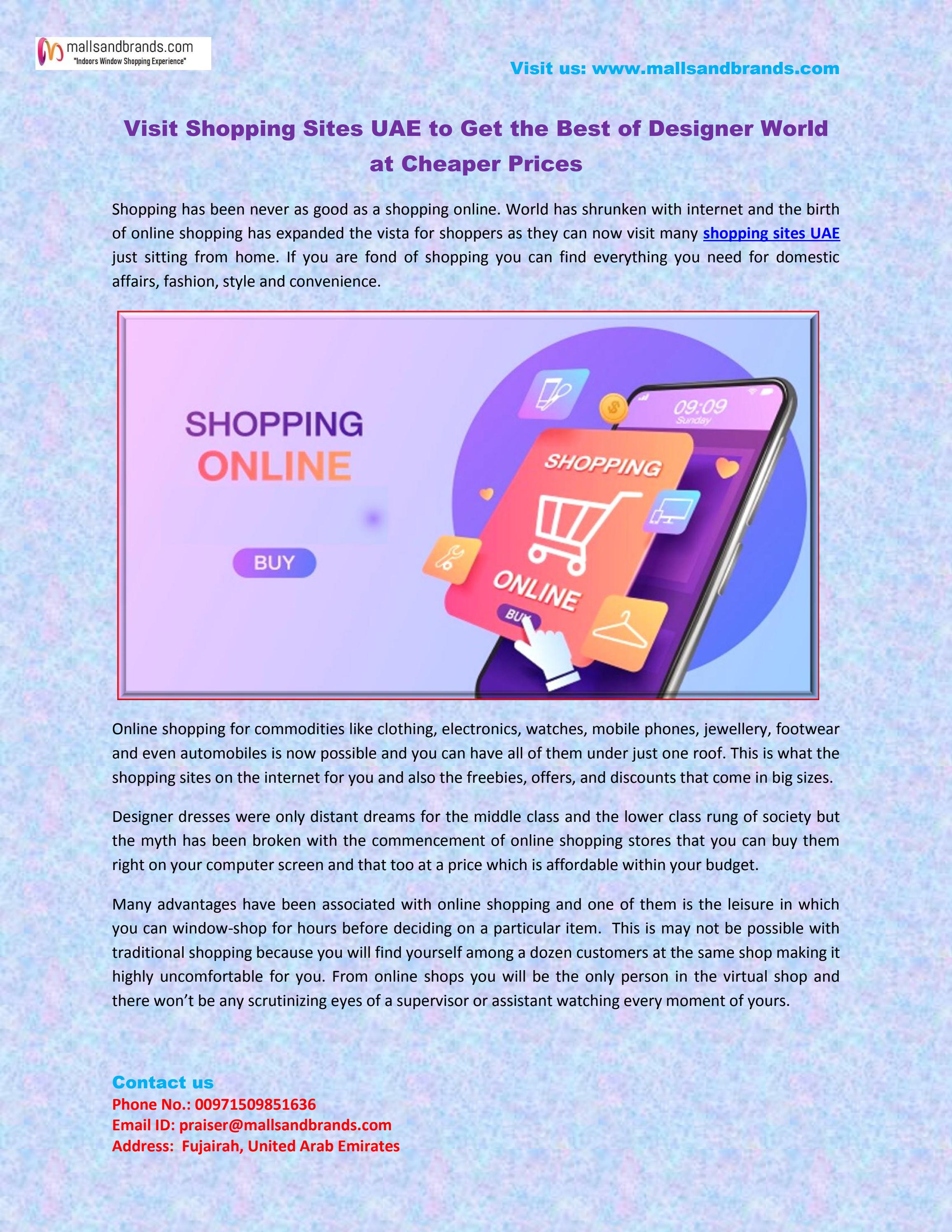Reliable Online Shopping Site in UAE by Mallsand Brands Issuu