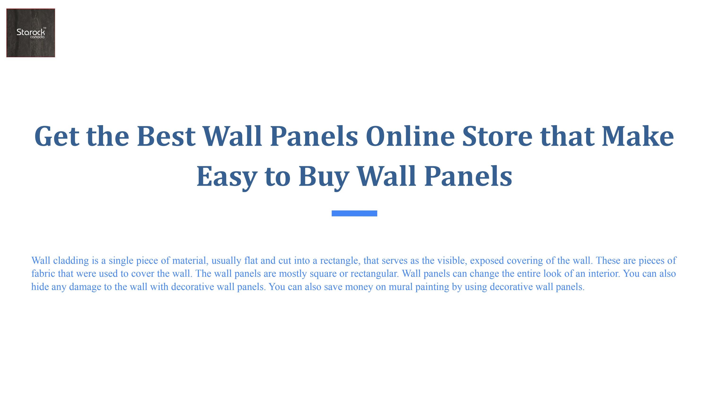 Get the Best Wall Panels Online Store that Make Easy to Buy Wall Panels