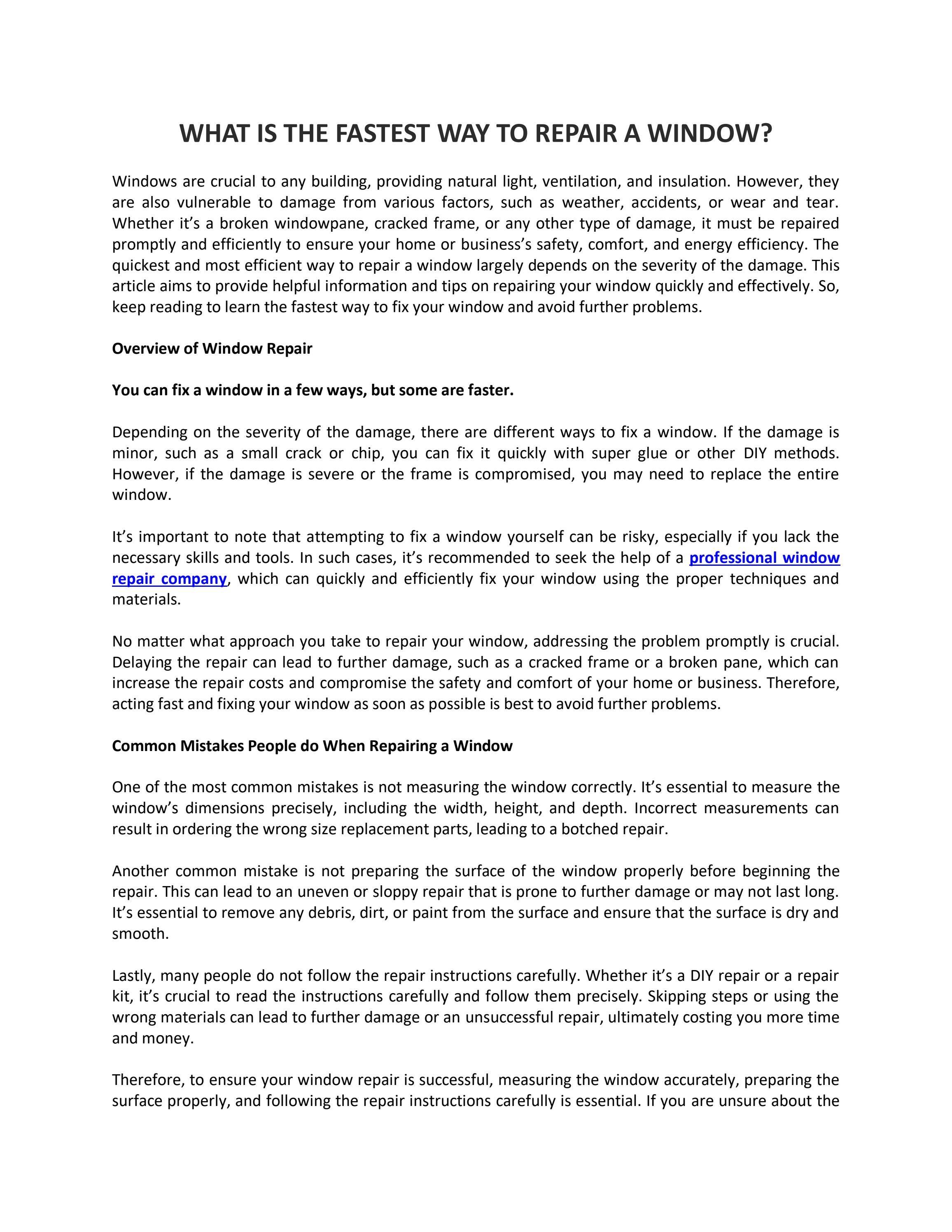 Professional Window Repair Company by Window medics Issuu