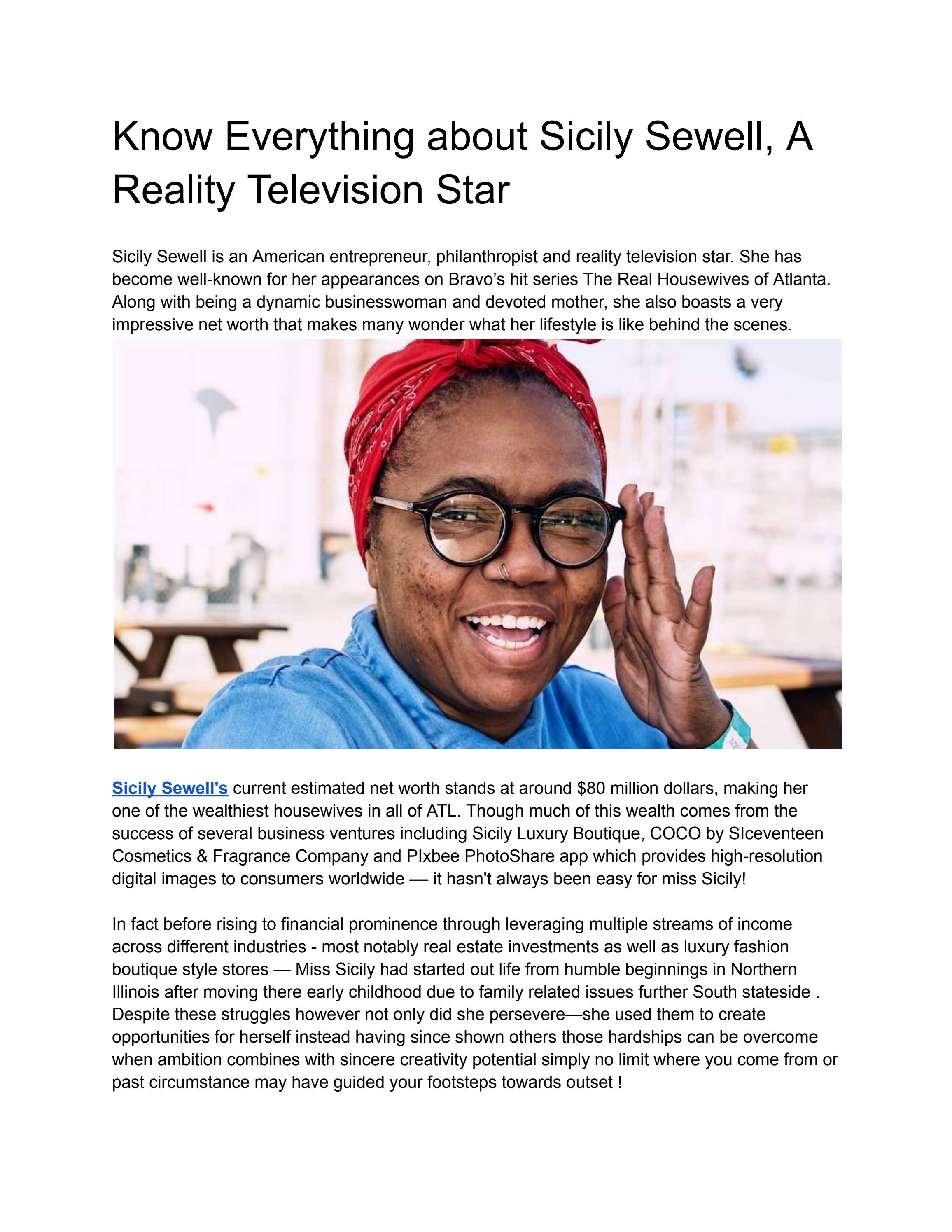 Know Everything about Sicily Sewell, A Reality Television Star by