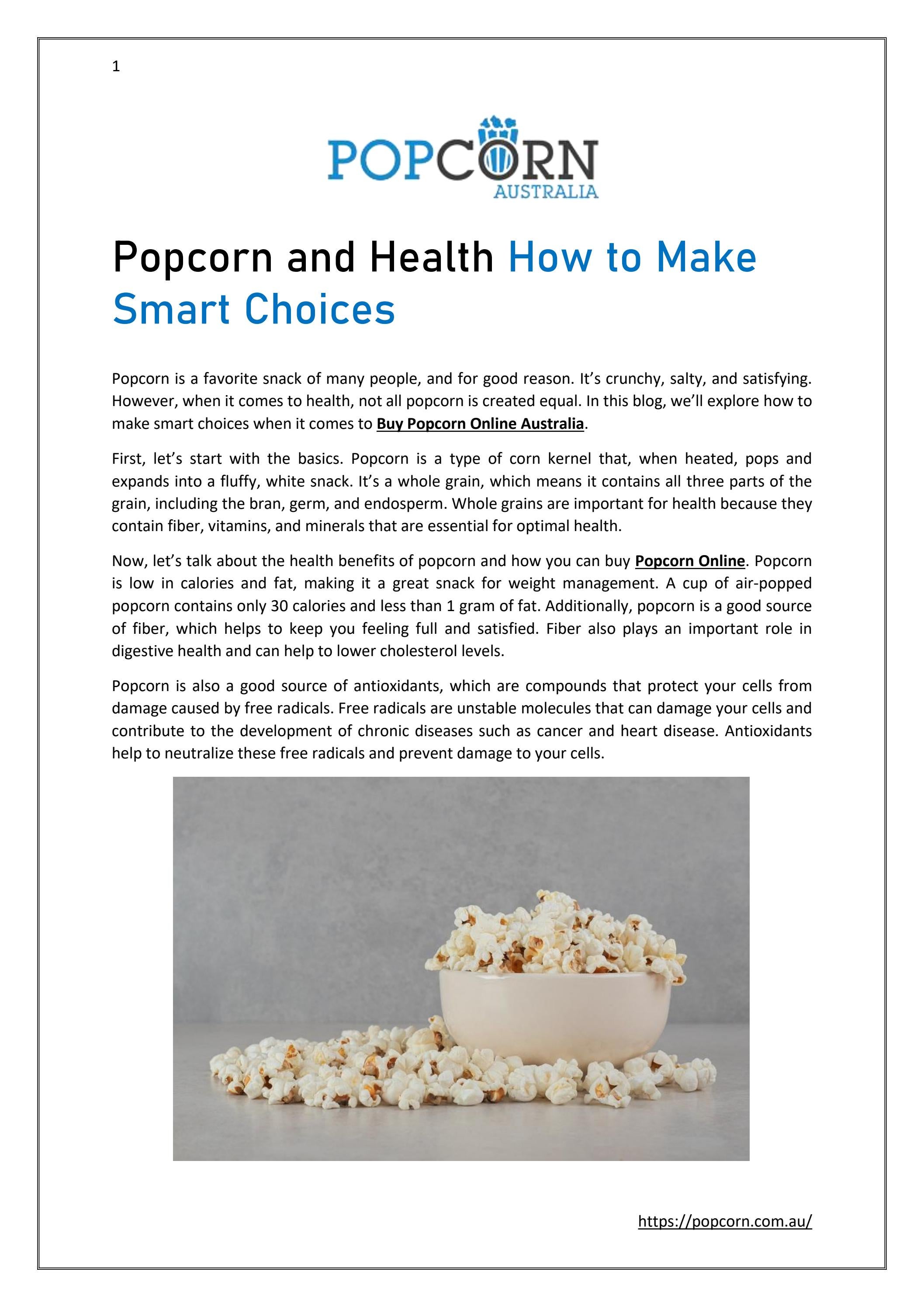 Popcorn and Health How to Make Smart Choices by Popcorn Australia Issuu