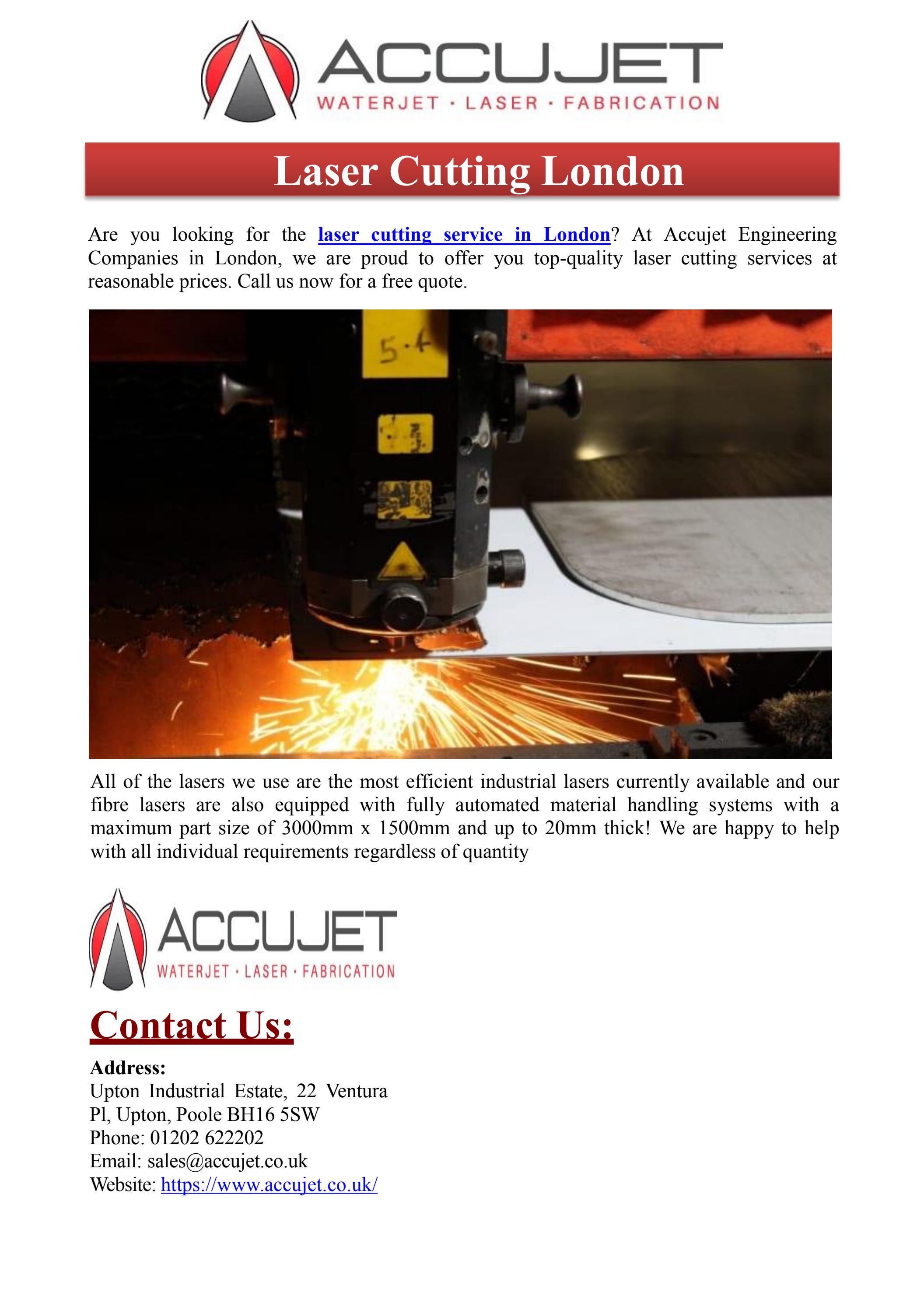 Laser Cutting London by Accujet Ltd Issuu
