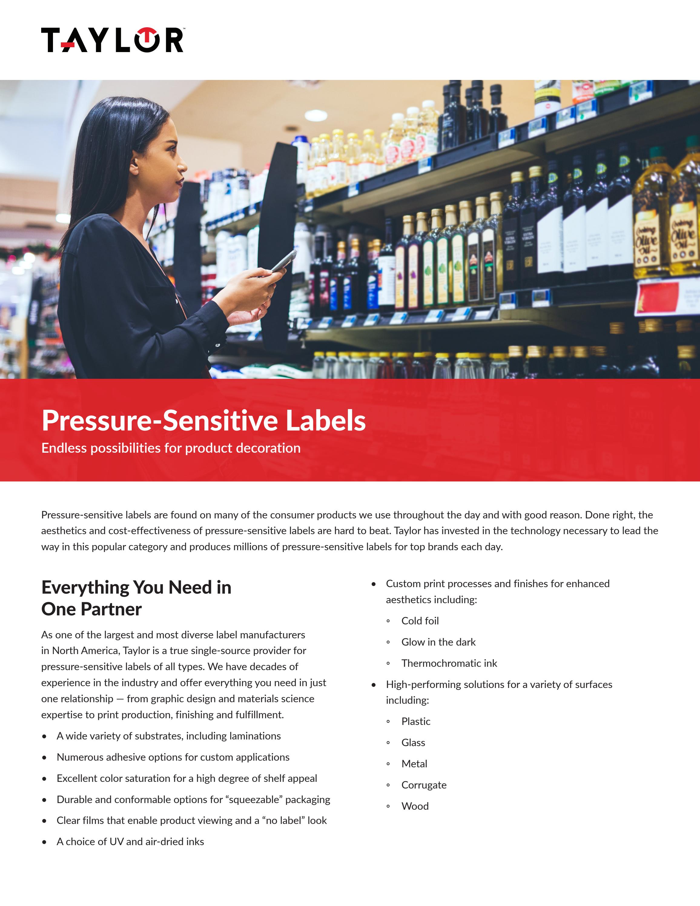 PressureSensitive Labels Brochure by Taylor Issuu
