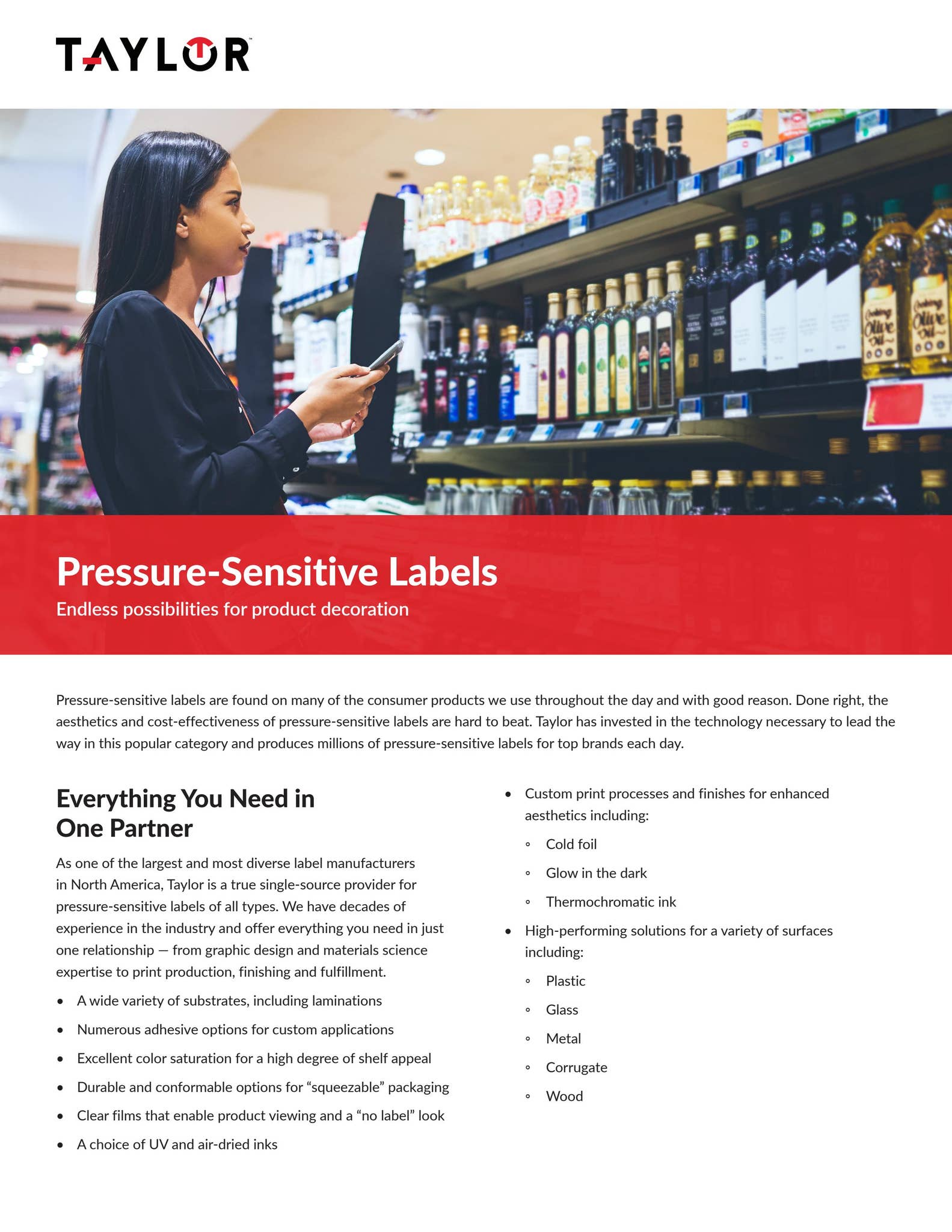 Pressure-Sensitive Labels Brochure by Taylor - Issuu