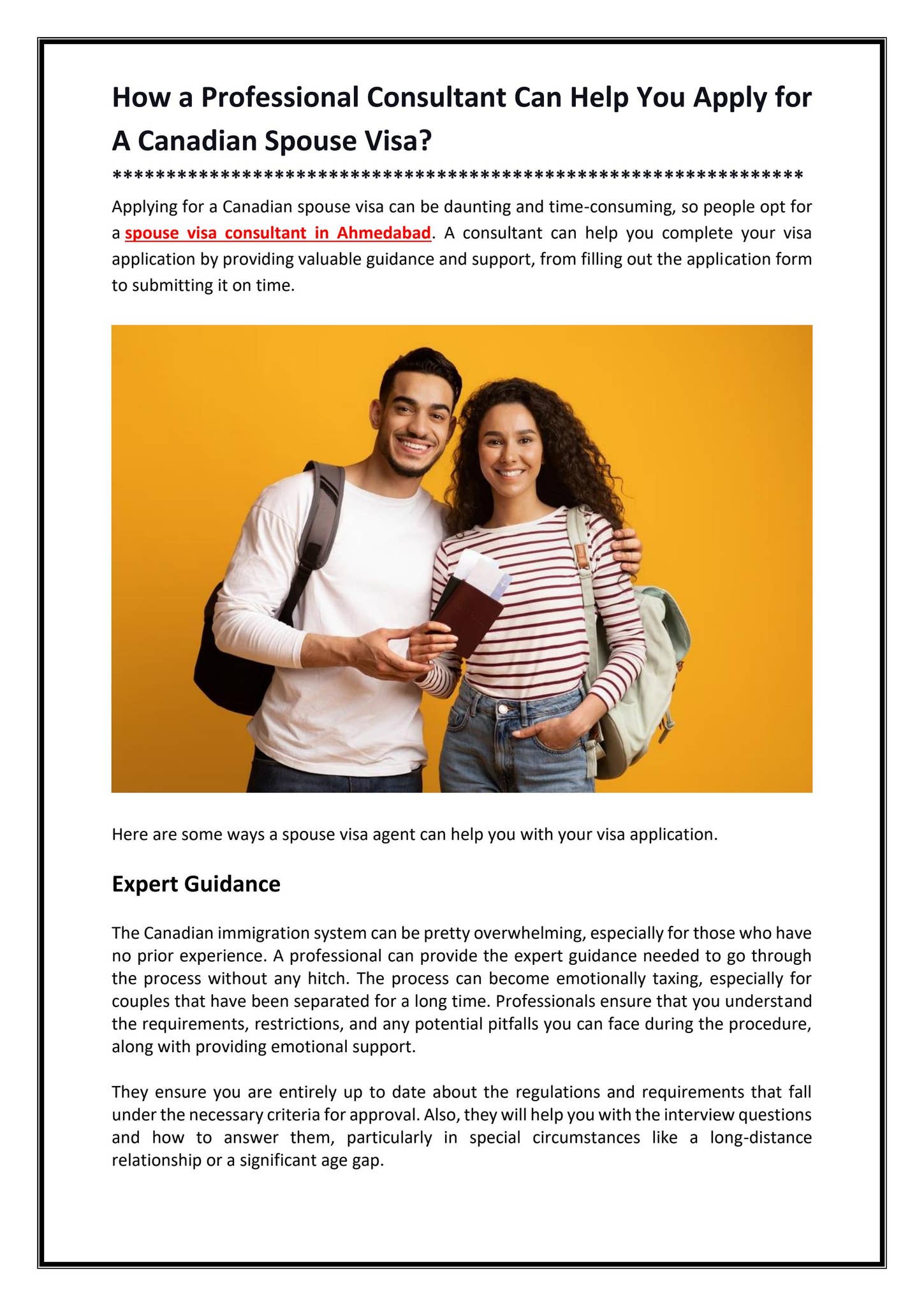 How a Professional Consultant Can Help You Apply for A Canadian Spouse ...