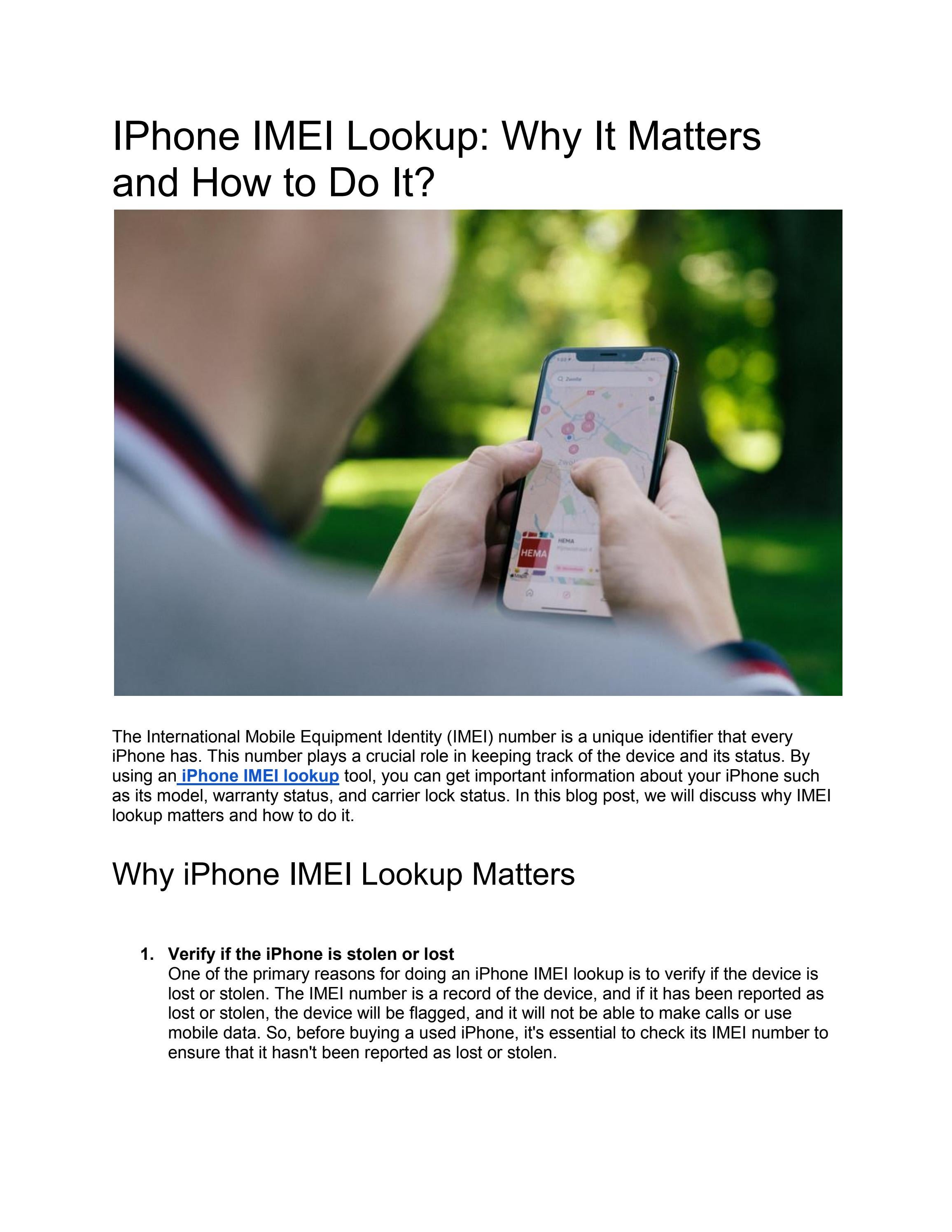 IPhone IMEI Lookup Why It Matters and How to Do It? by trackimei Issuu