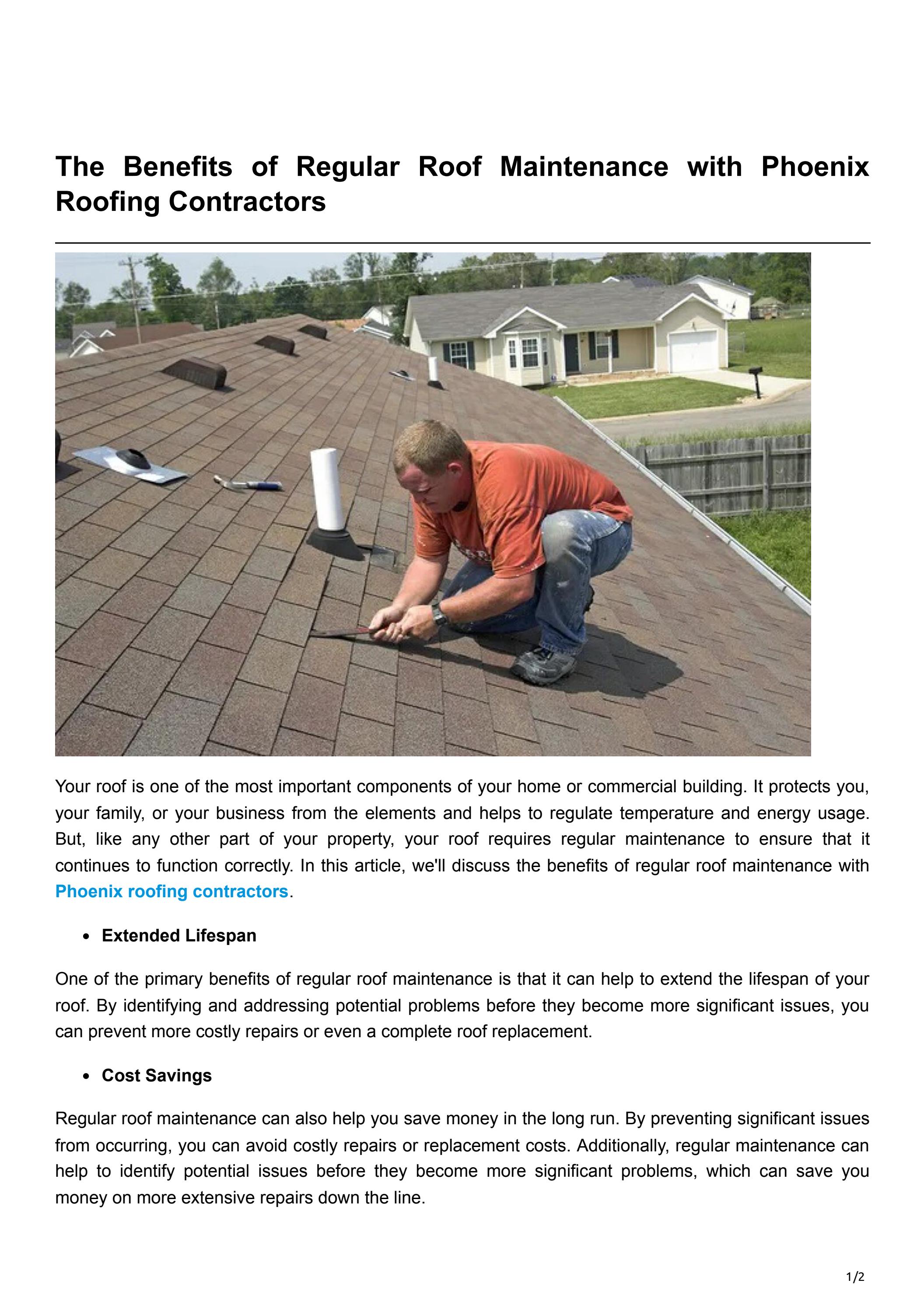 The Benefits of Regular Roof Maintenance with Phoenix Roofing