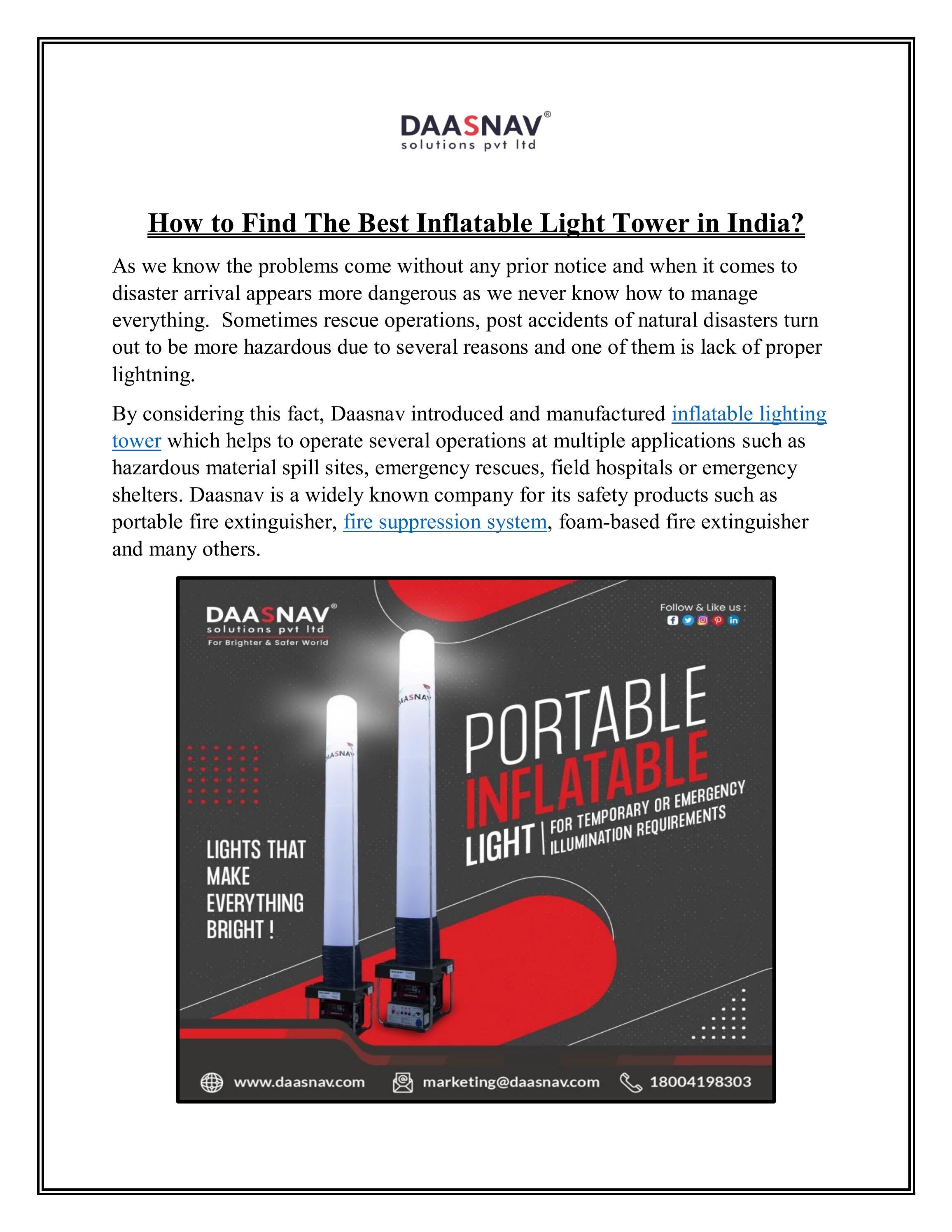 The Best Inflatable Lighting Tower for a Brighter World by DAASNAV Issuu
