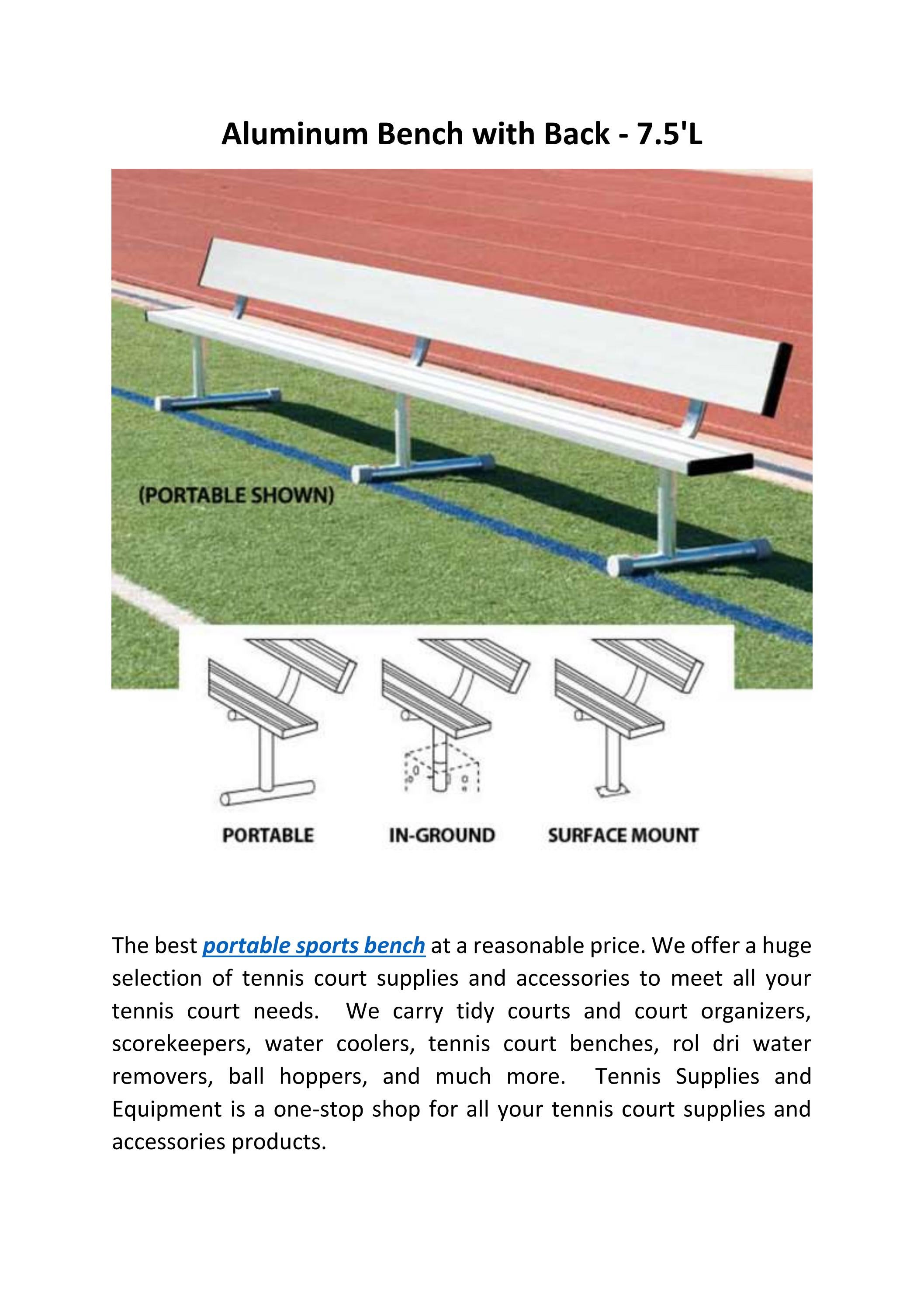 Aluminum Bench with Back 7.5'L by Spartan Athletic Co Issuu