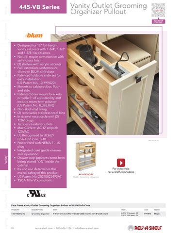 Rev-A-Shelf 家具目录 · 浴室柜 Solutions 第 4 页