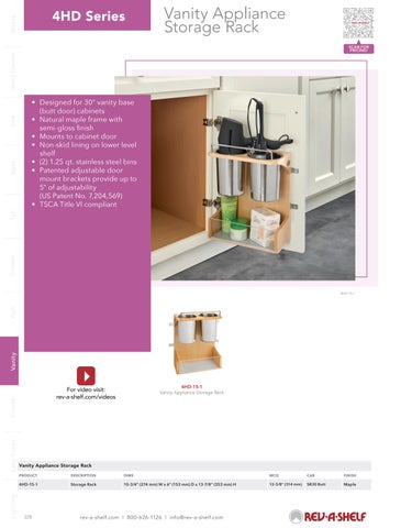 Rev-A-Shelf 家具目录 · 浴室柜 Solutions 第 8 页