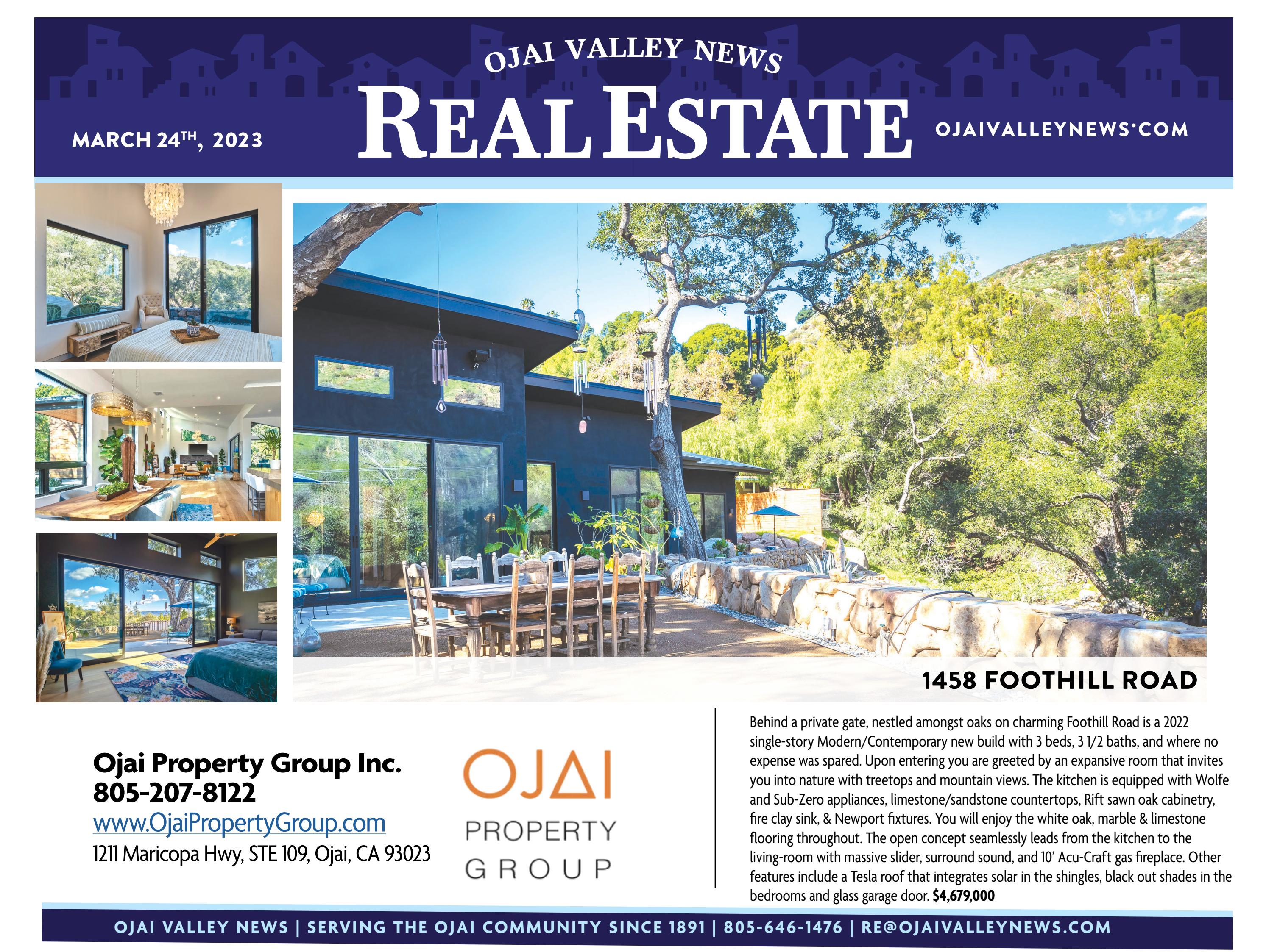 Ojai Valley News Real Estate Weekly, March 24, 2023 by Ojai Valley News