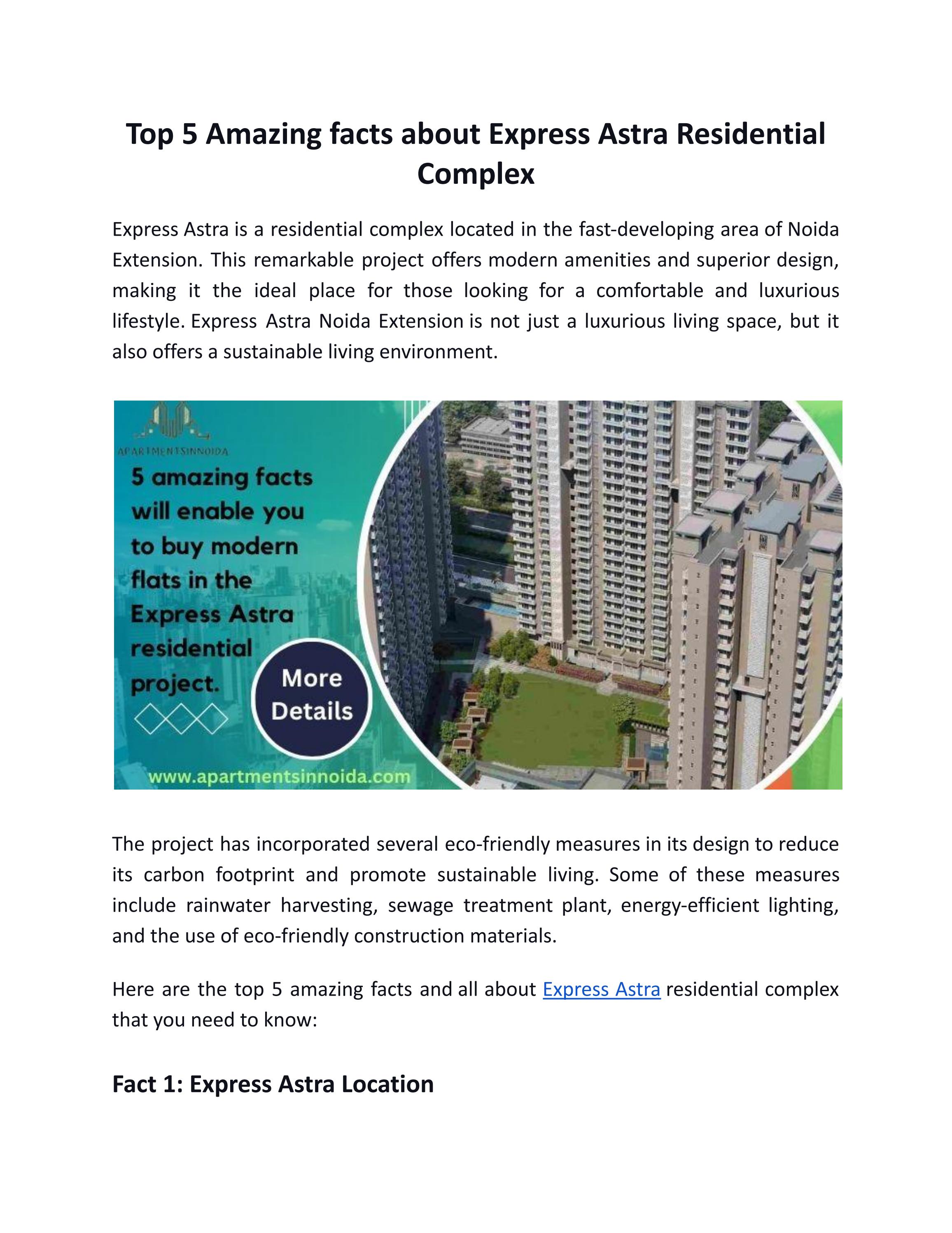 Things to know about Express Astra Residential Complex. by Eshika