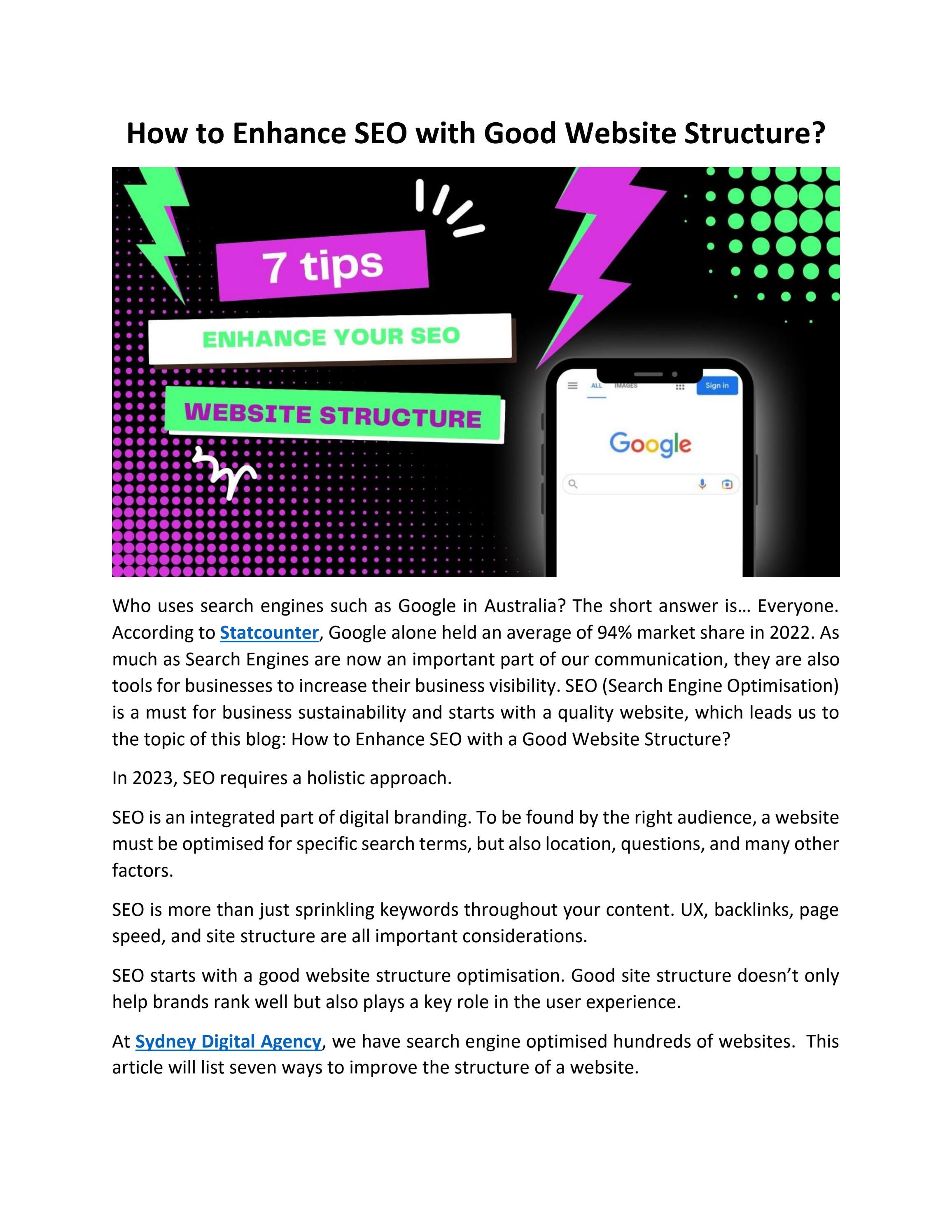 How to Enhance SEO with Good Website Structure? by farhadmalegam - Issuu